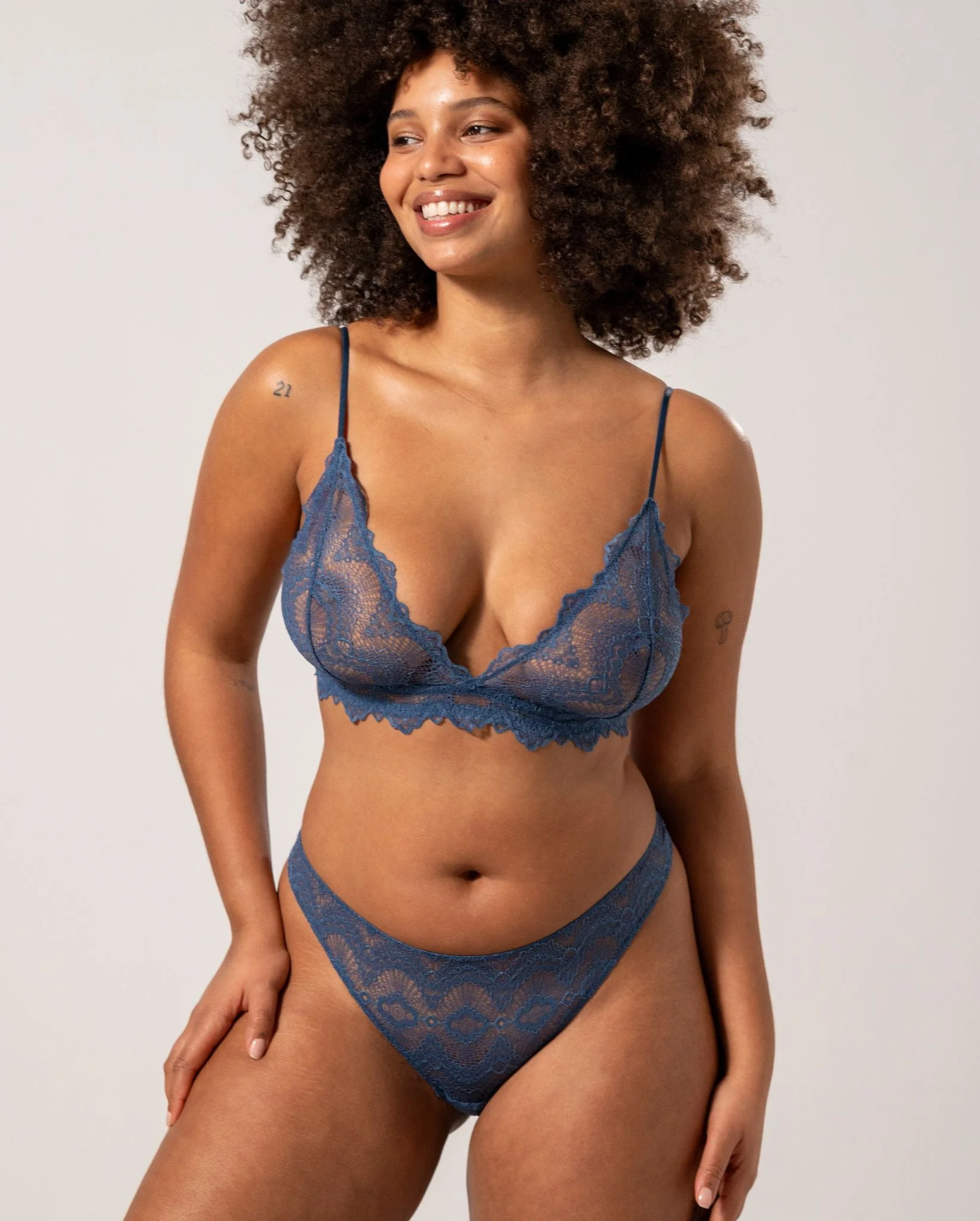 Lace Bikini Briefs Faded Blue - Image 5
