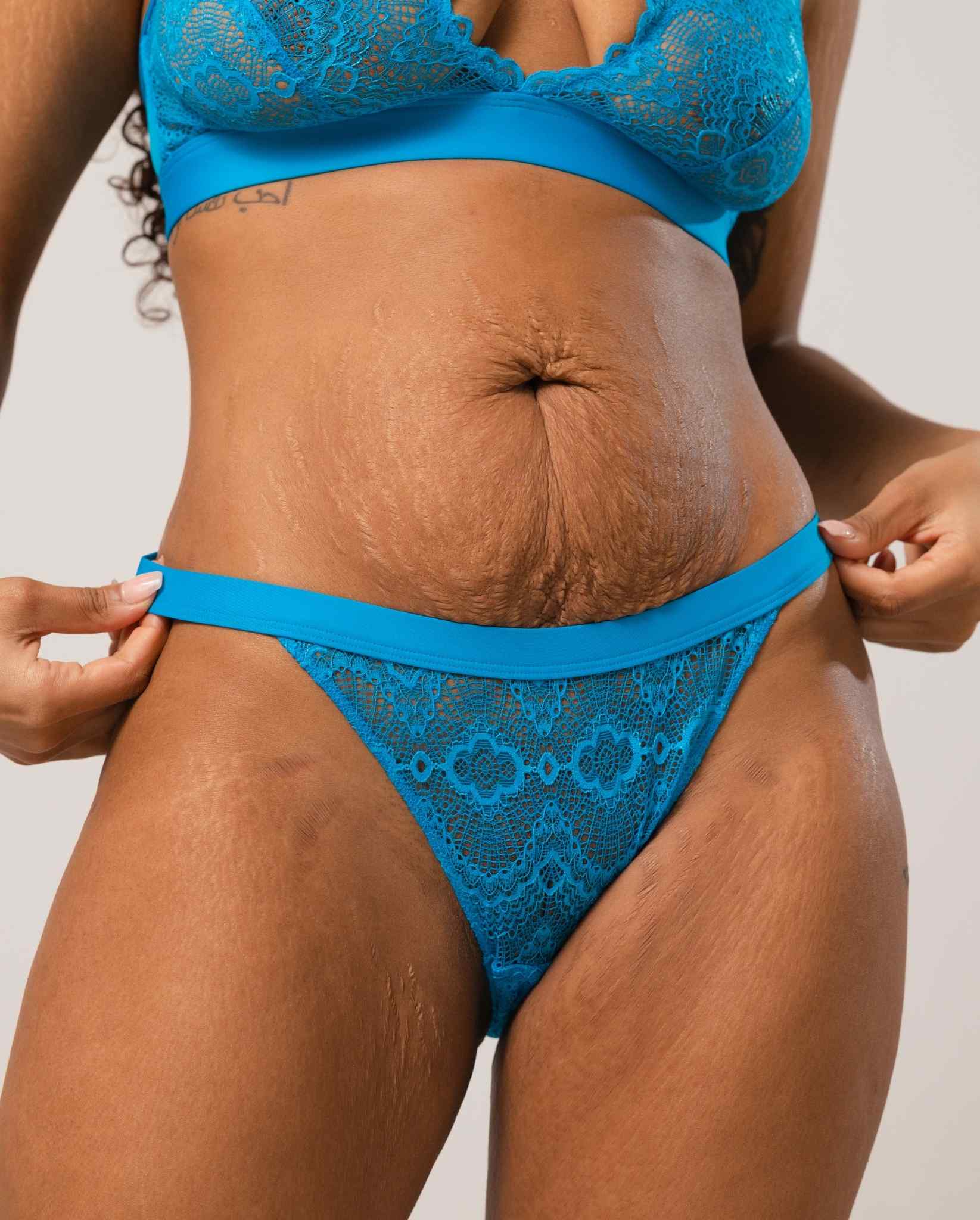 Lace Bikini Tanga Electric Blue - Image 3