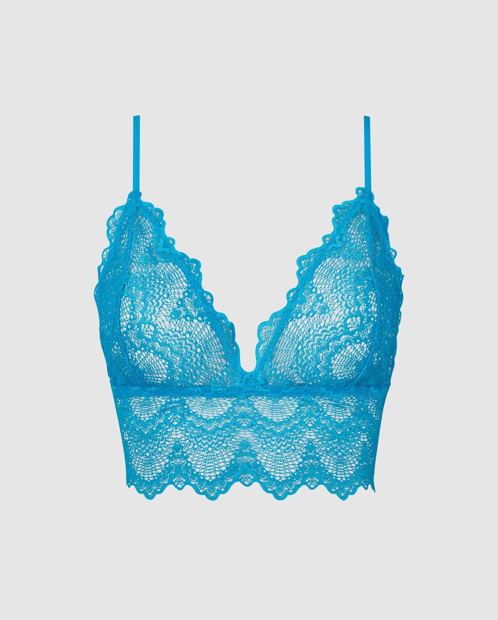 Lace Bralette Top Electric Blue - Image 2