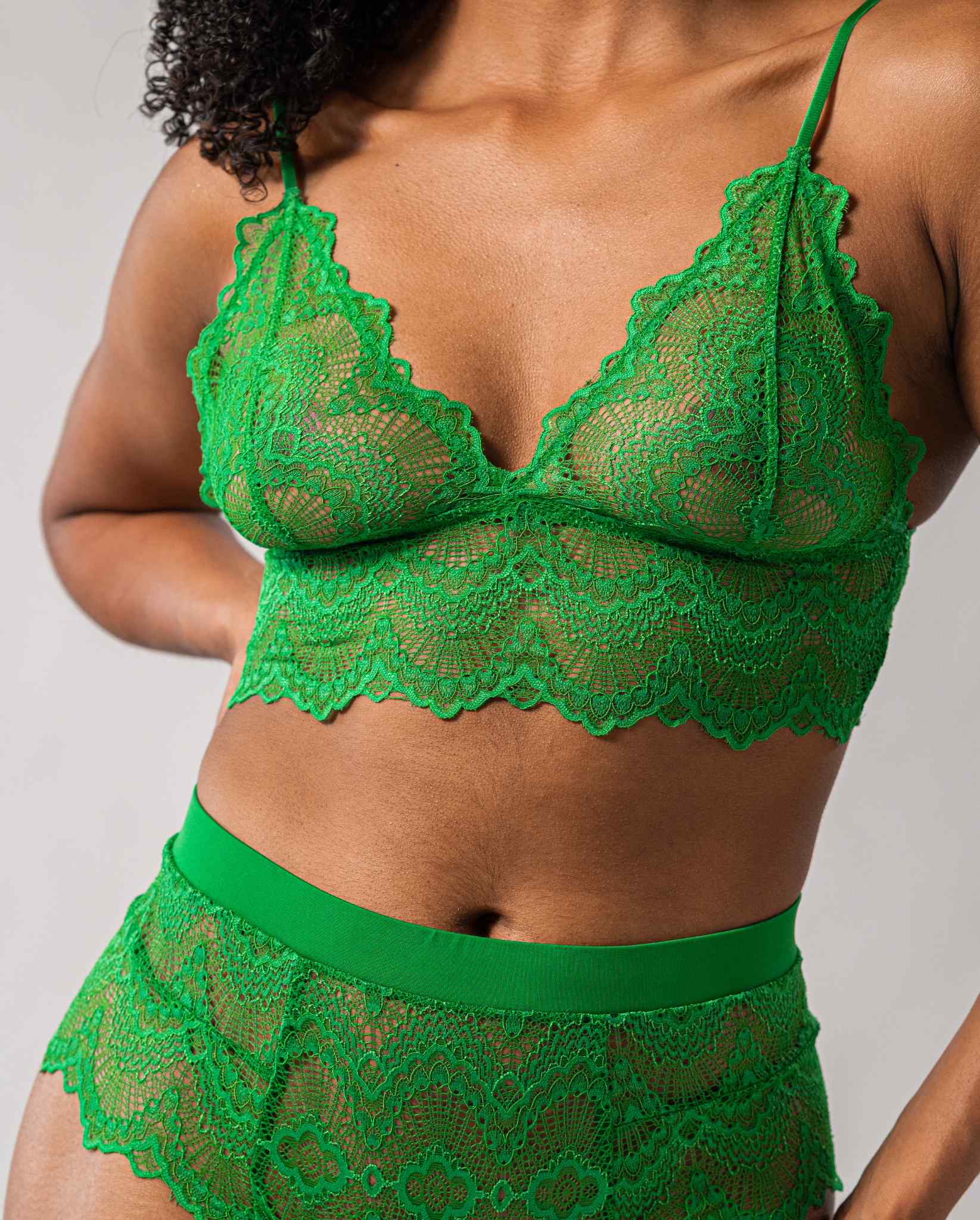 Lace Bralette Top Green Ivy - Image 10