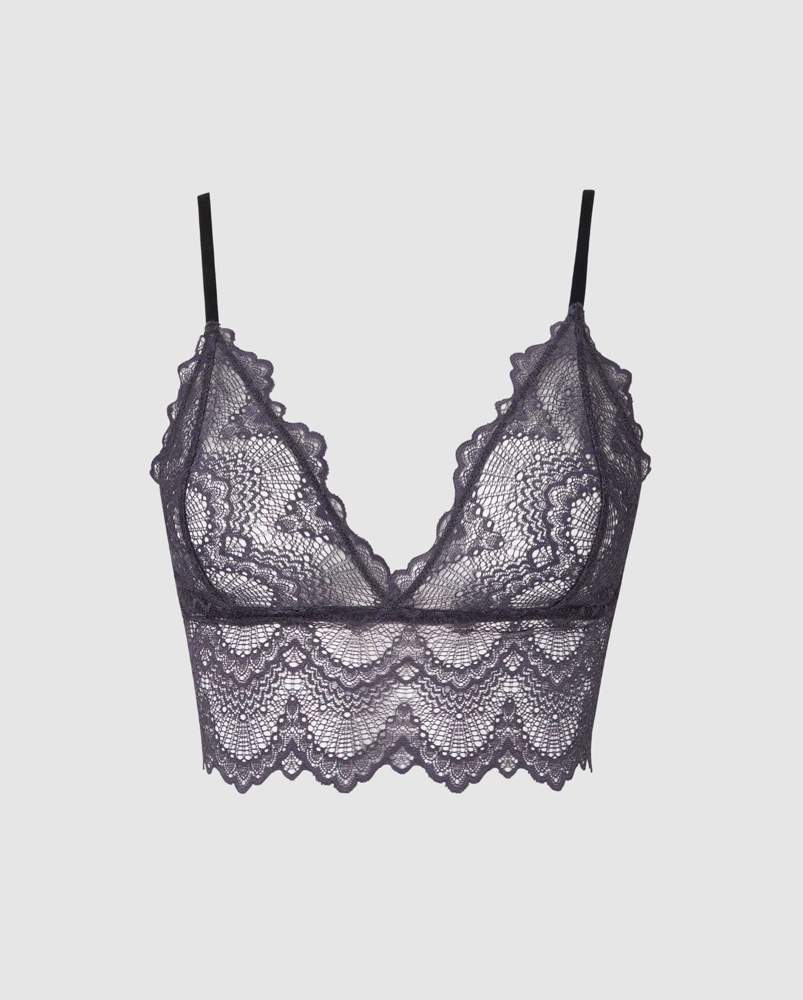 Lace Bralette Top Grey - Image 2