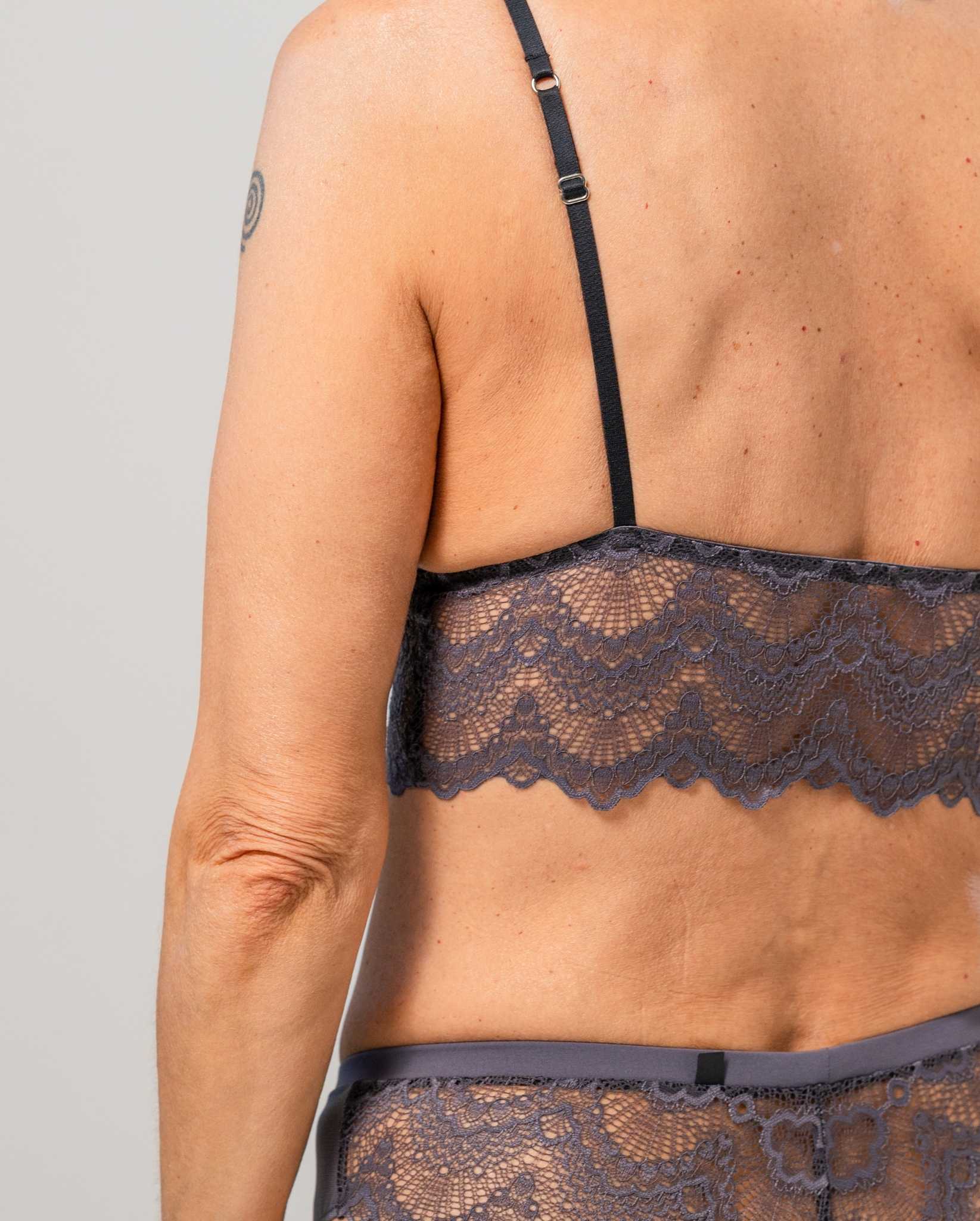 Lace Bralette Top Grey - Image 3