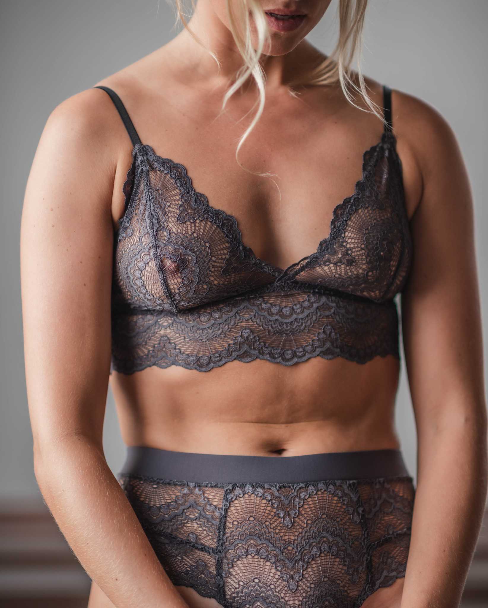 Lace Bralette Top Grey - Image 6