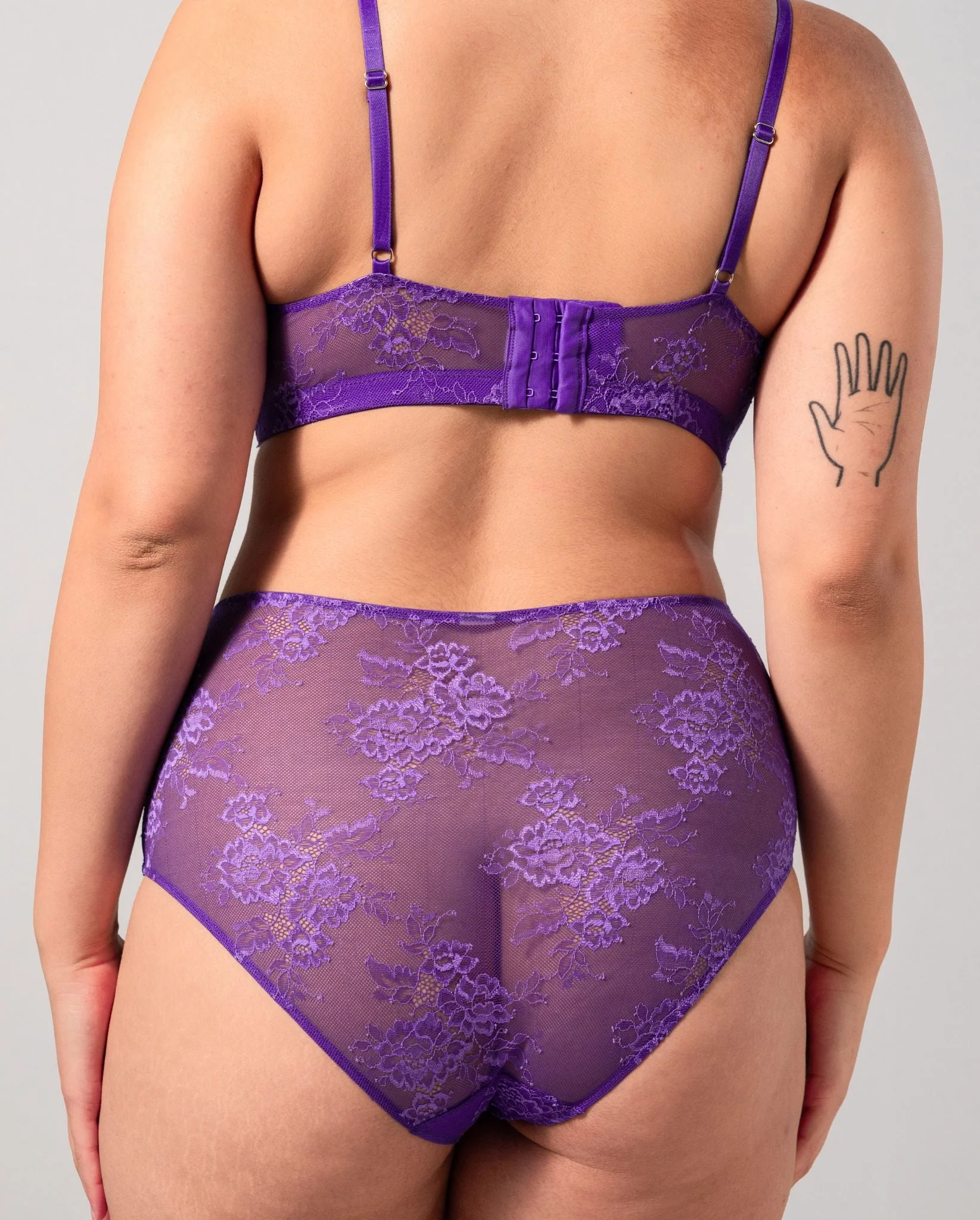 Floral Lace Highwaist Briefs Lilac - Image 5