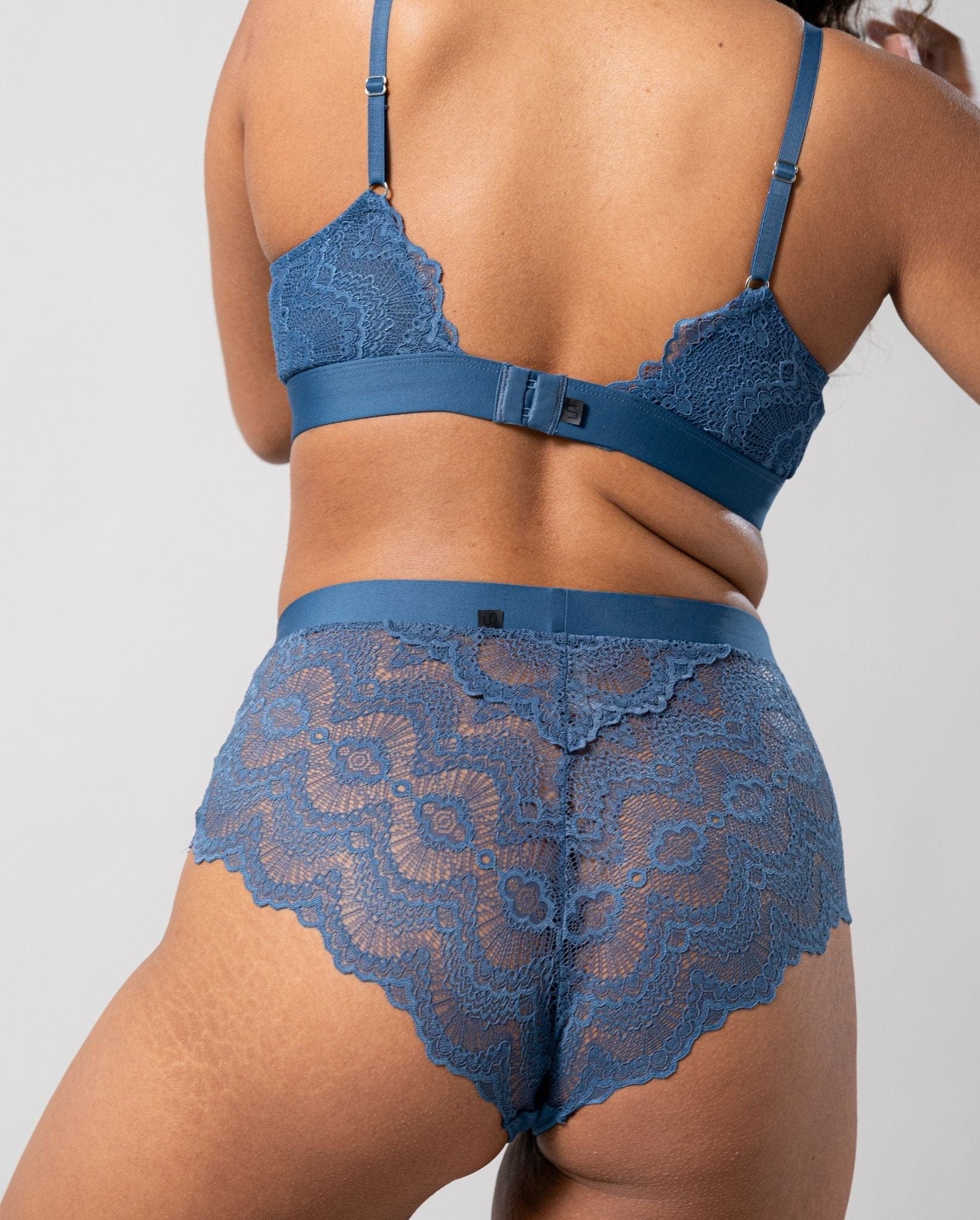 Lace Highwaist Briefs Faded Blue - Image 6
