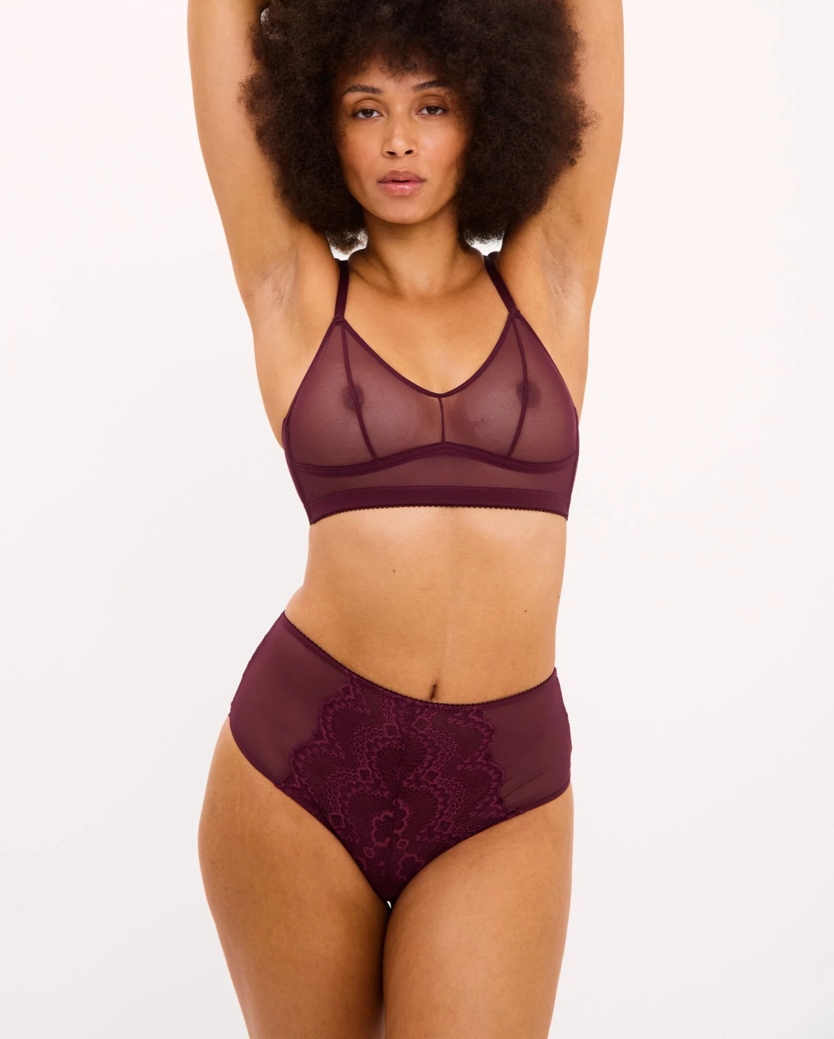 Lace Highwaist Briefs Cherry - Image 5