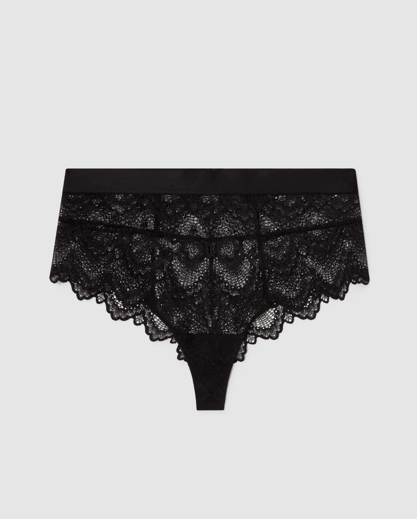 Lace Highwaist String Black - Image 2