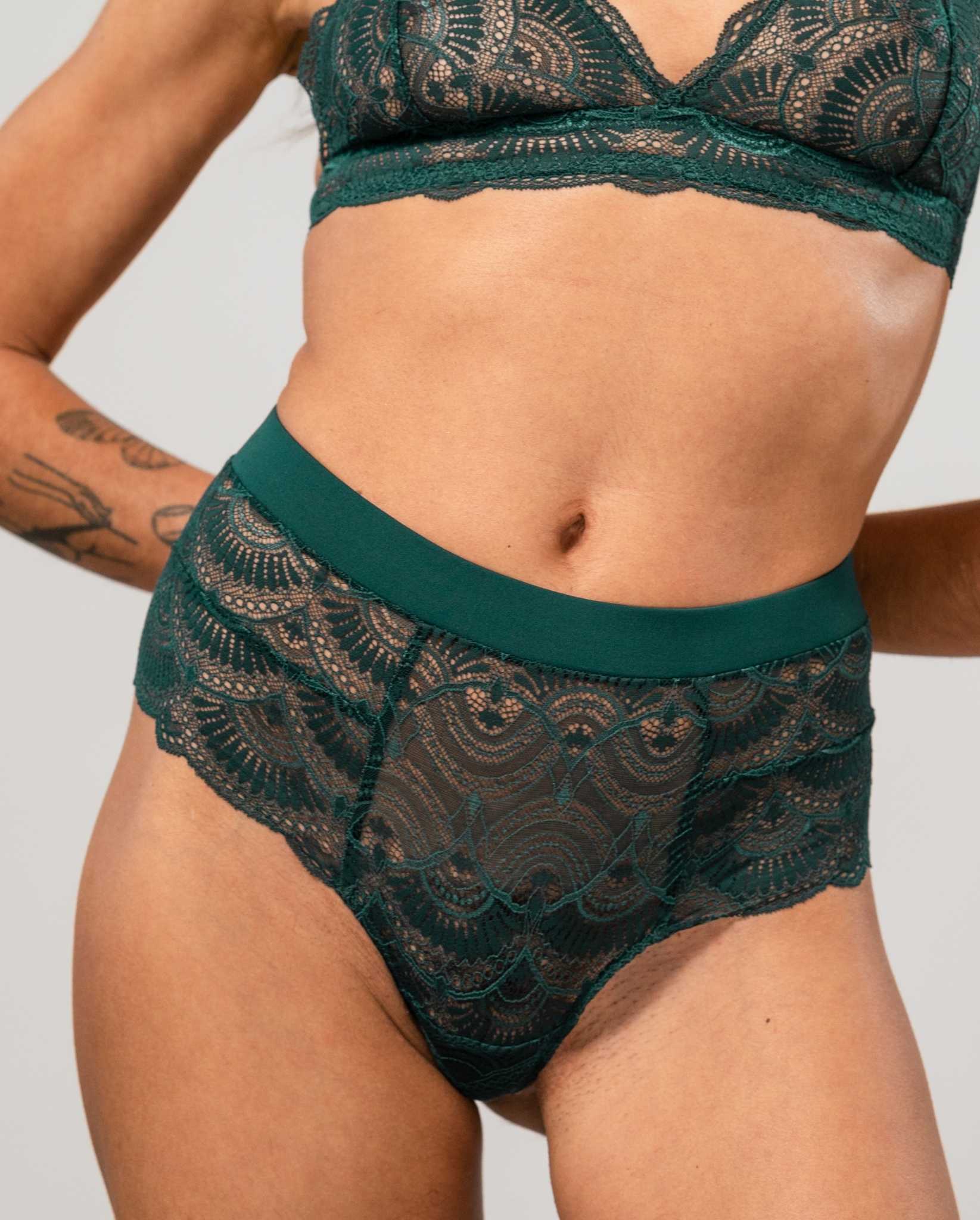 Lace Highwaist String Pine Green - Image 14