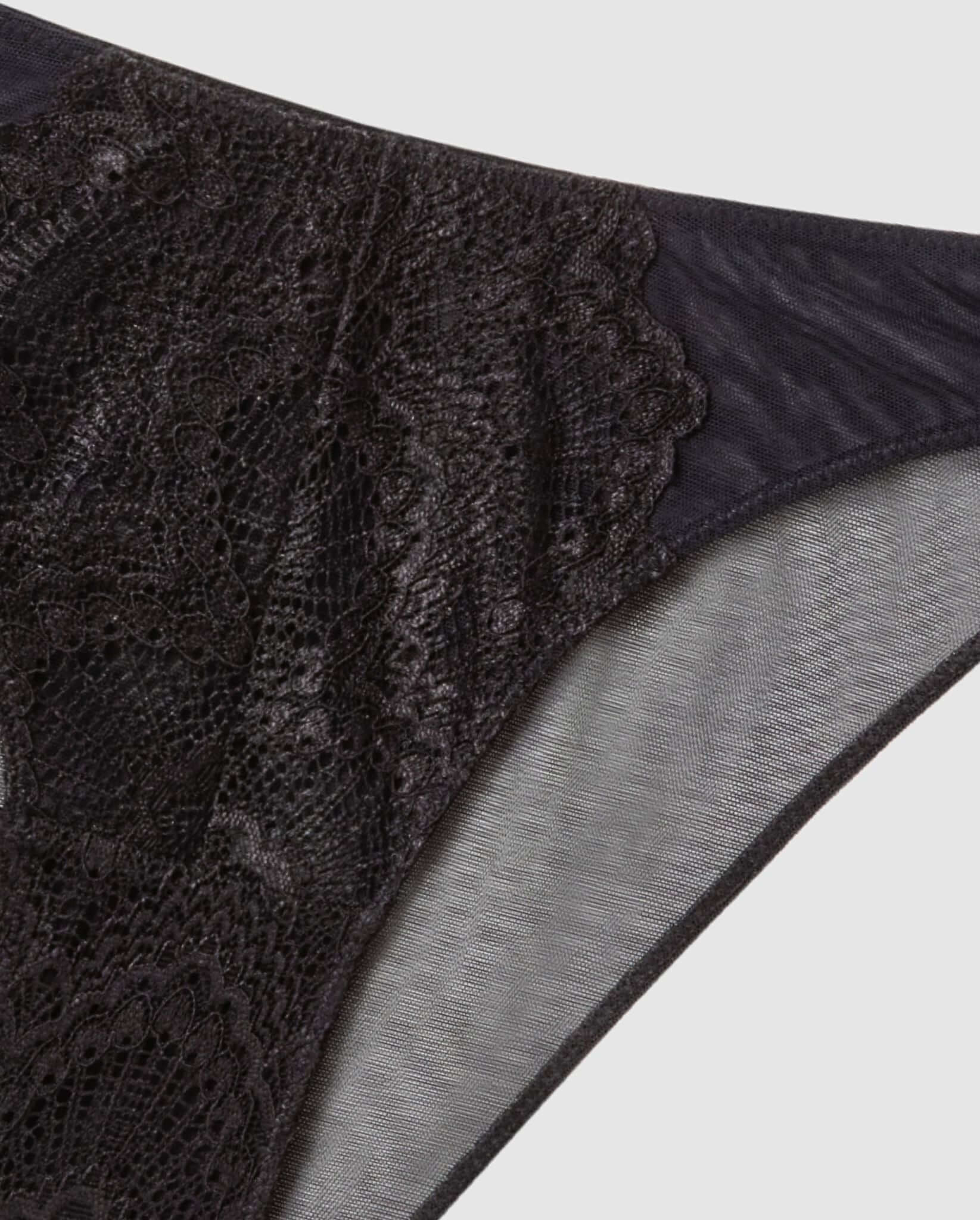 Lace Mesh Bikini Briefs Black - Image 8