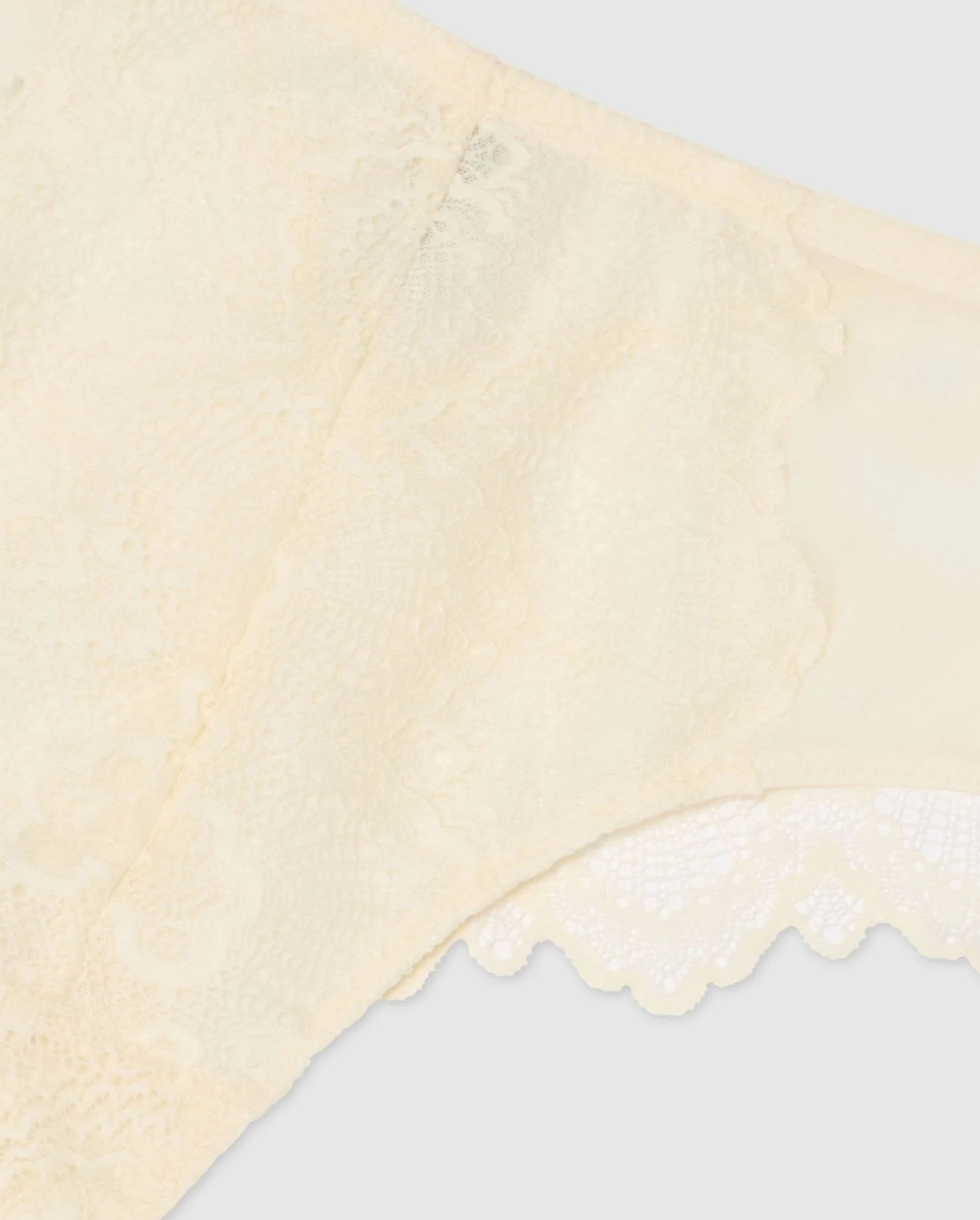 Lace Mesh High Cut Thong Cream - Image 6