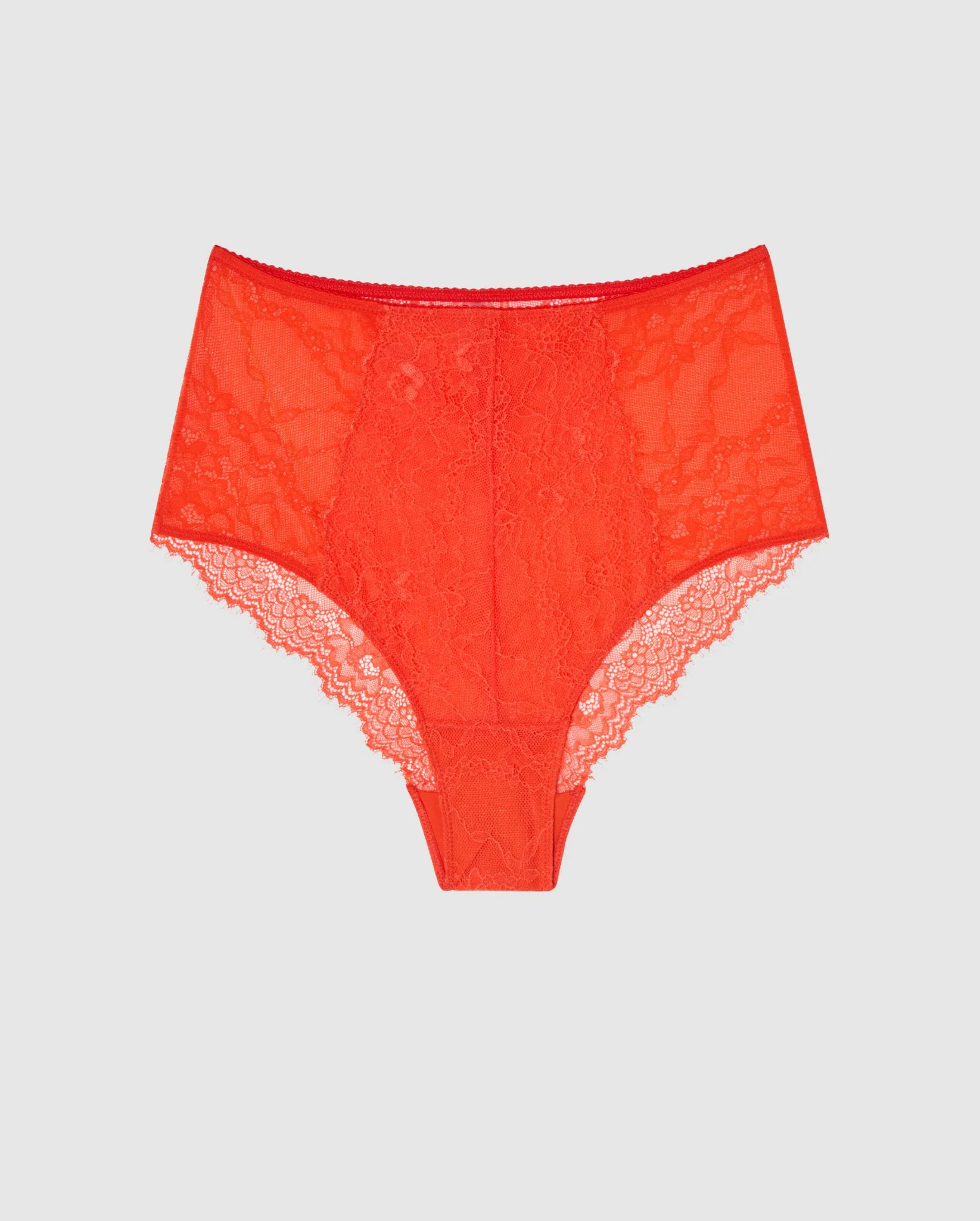 Lace Highwaist Briefs Fiery Red - Image 2
