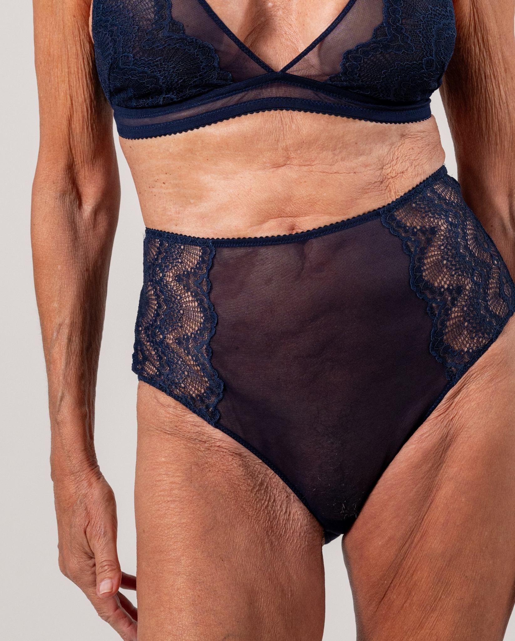 Lace Highwaist Briefs Navy Blue - Image 6