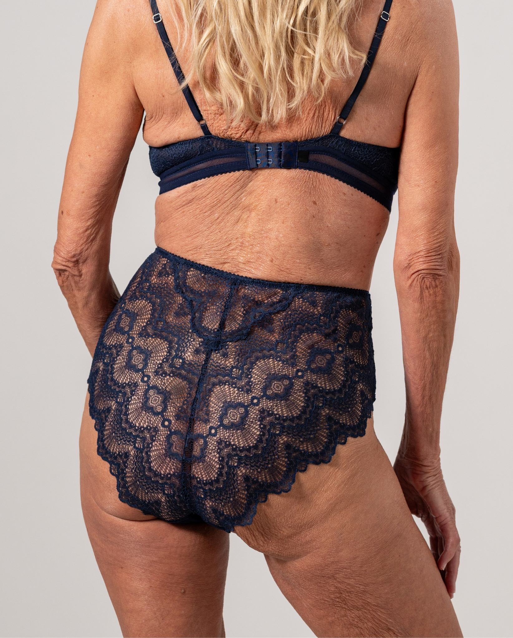 Lace Highwaist Briefs Navy Blue - Image 8