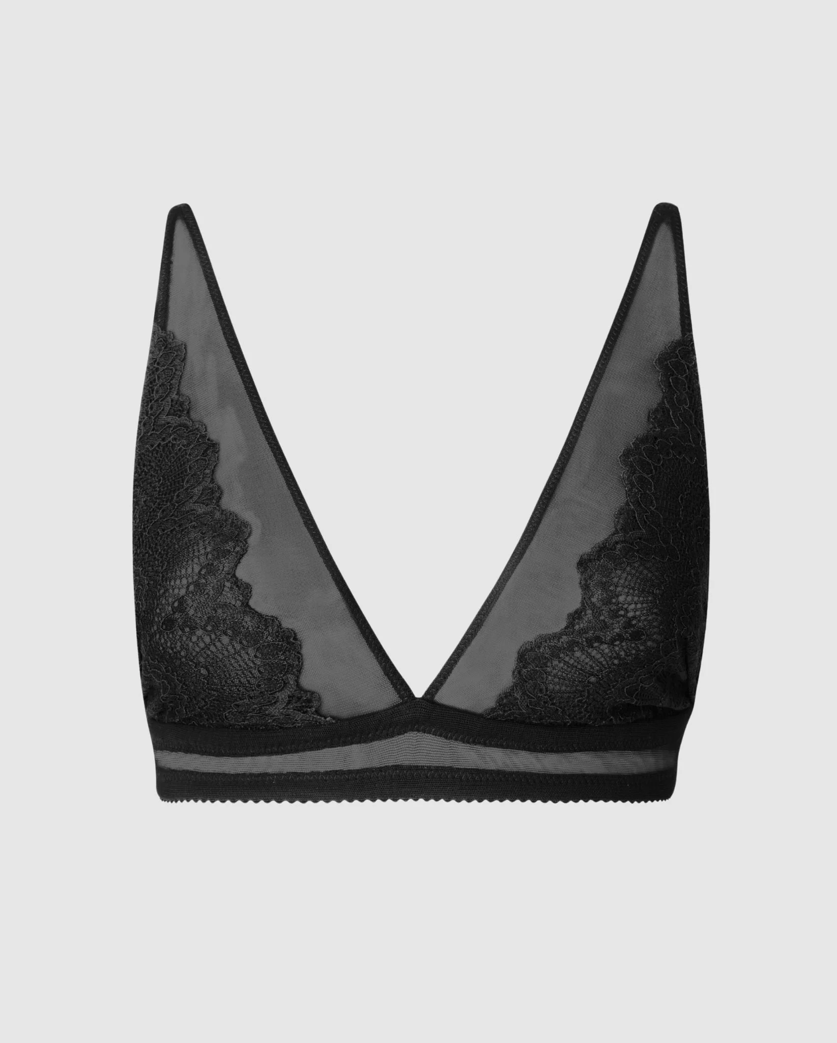 Lace Plunge Bralette Black - Image 2