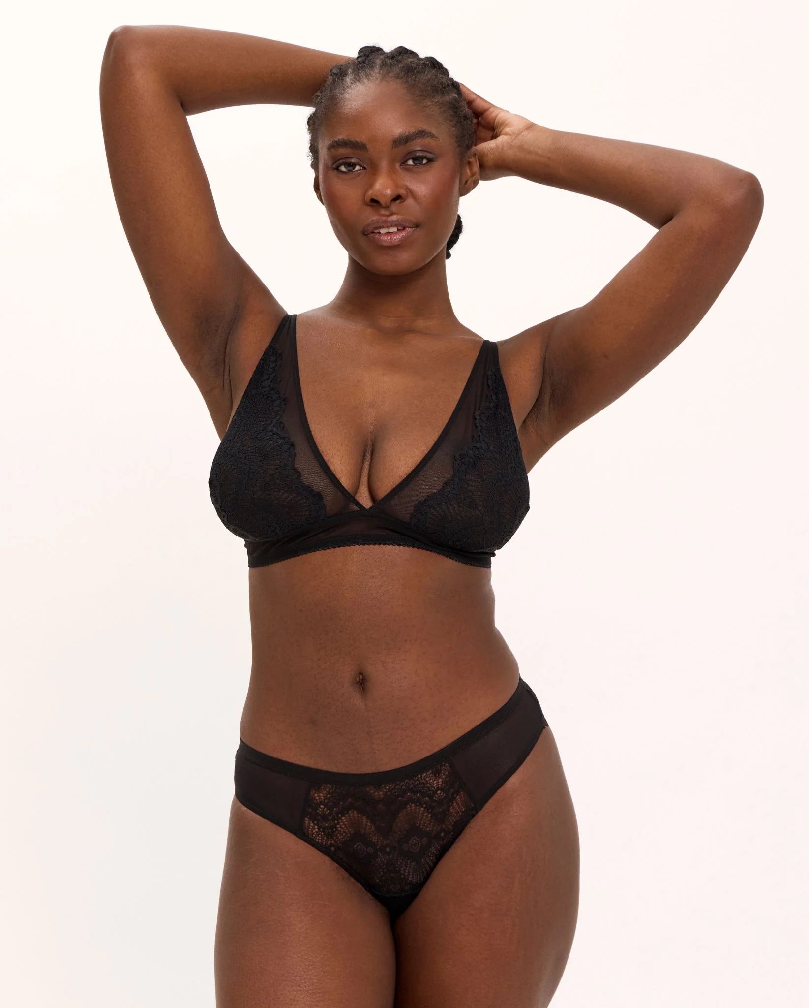 Lace Plunge Bralette Black - Image 5