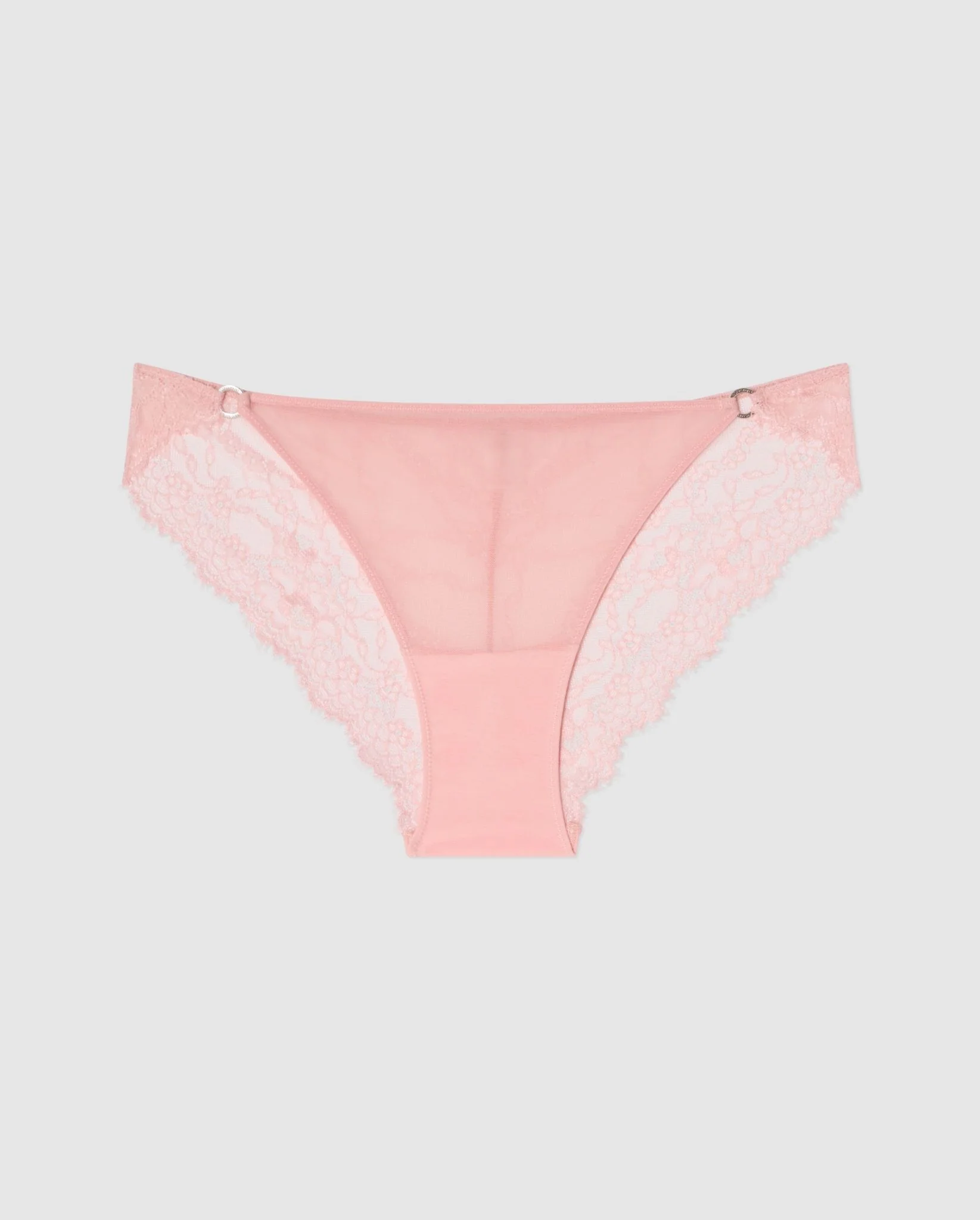 Lace Mesh Tanga Briefs Powder Pink - Image 2