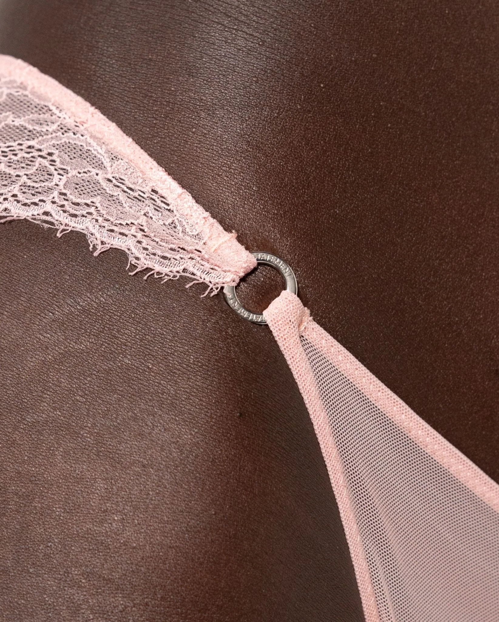 Lace Mesh Tanga Briefs Powder Pink - Image 5