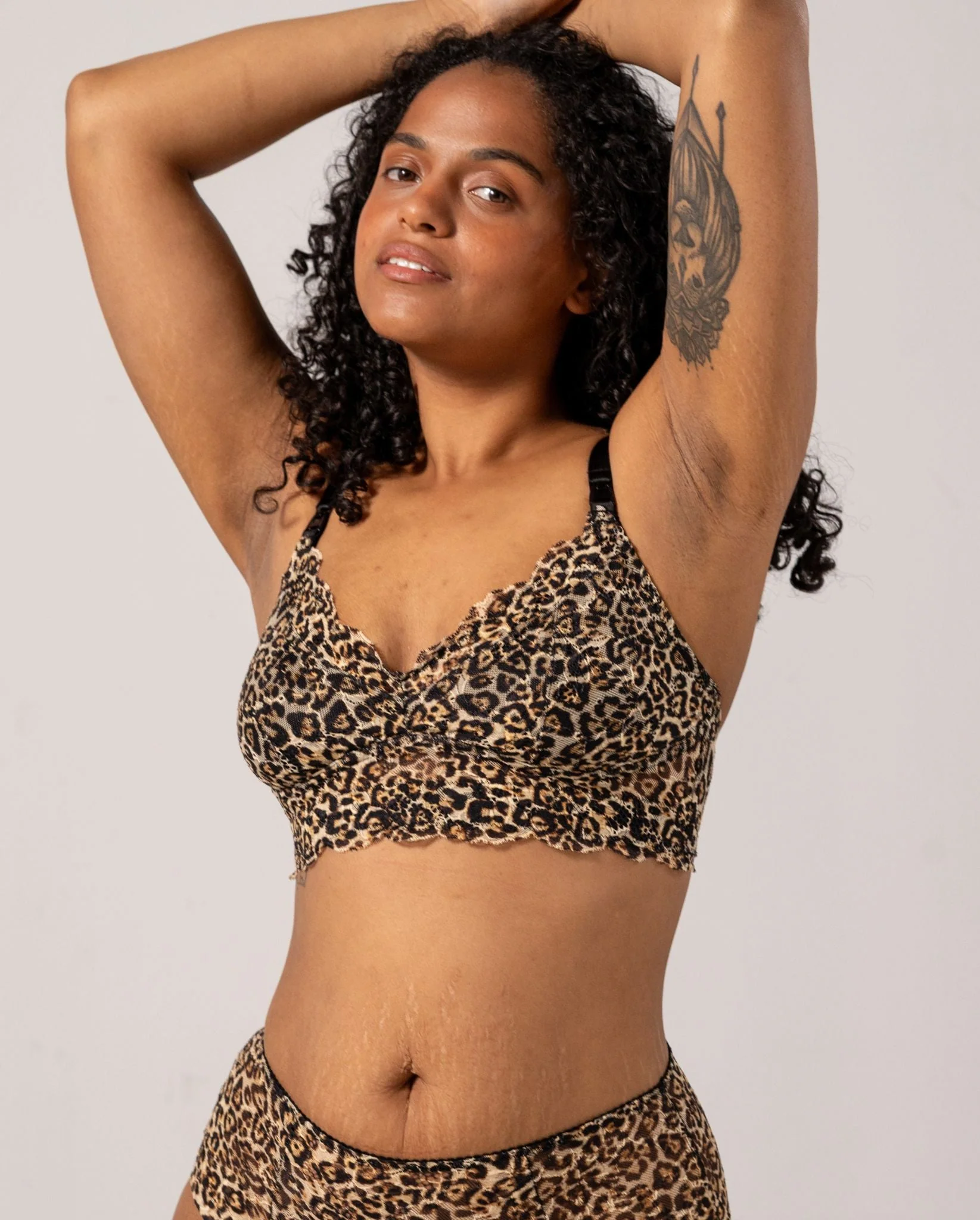 Lace Nursing Bralette Leopard - Image 3
