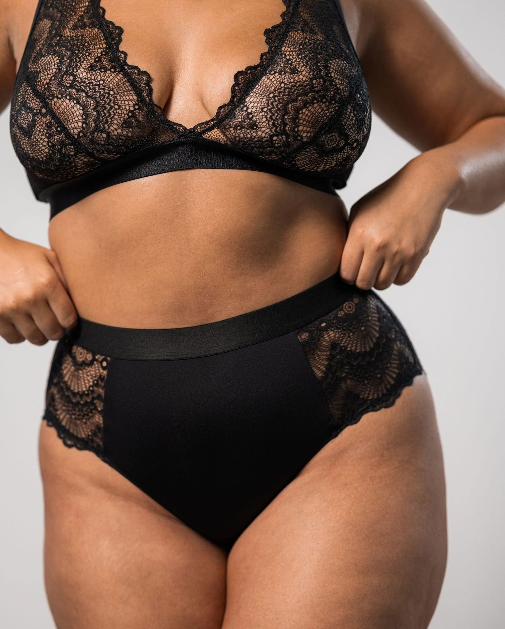 Lace Period Highwaist Briefs Black - Image 7