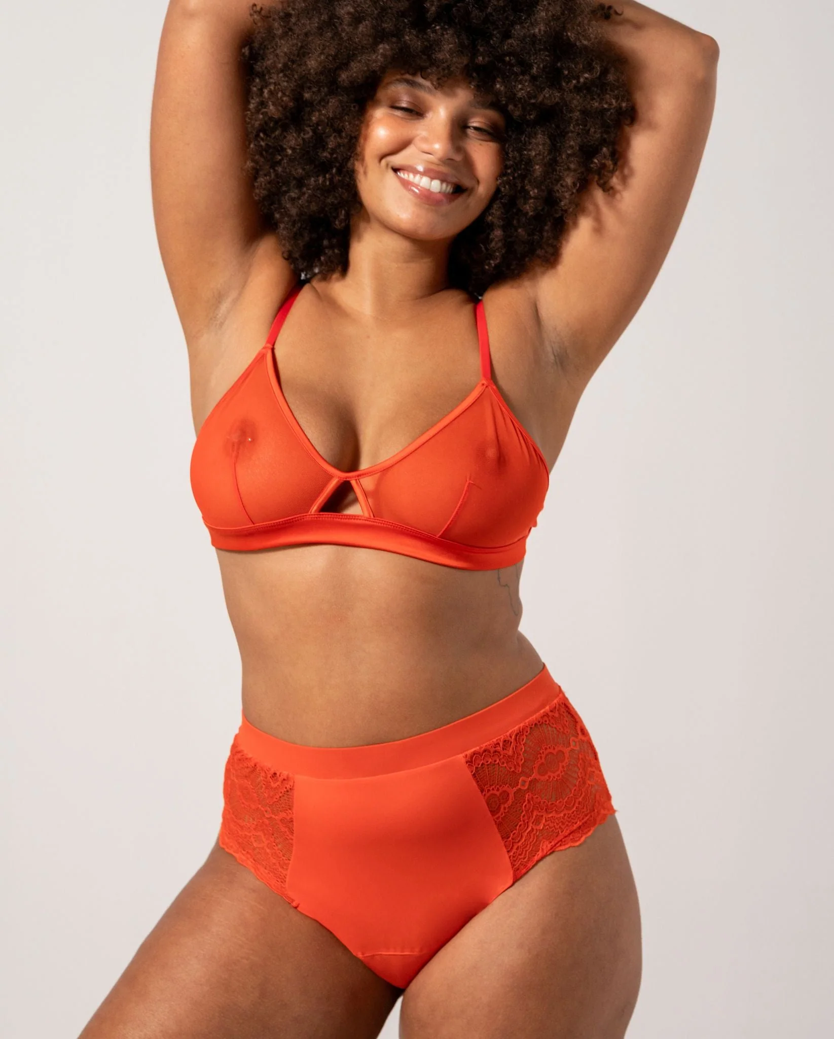 Lace Period Highwaist Briefs Fiery Red - Image 3