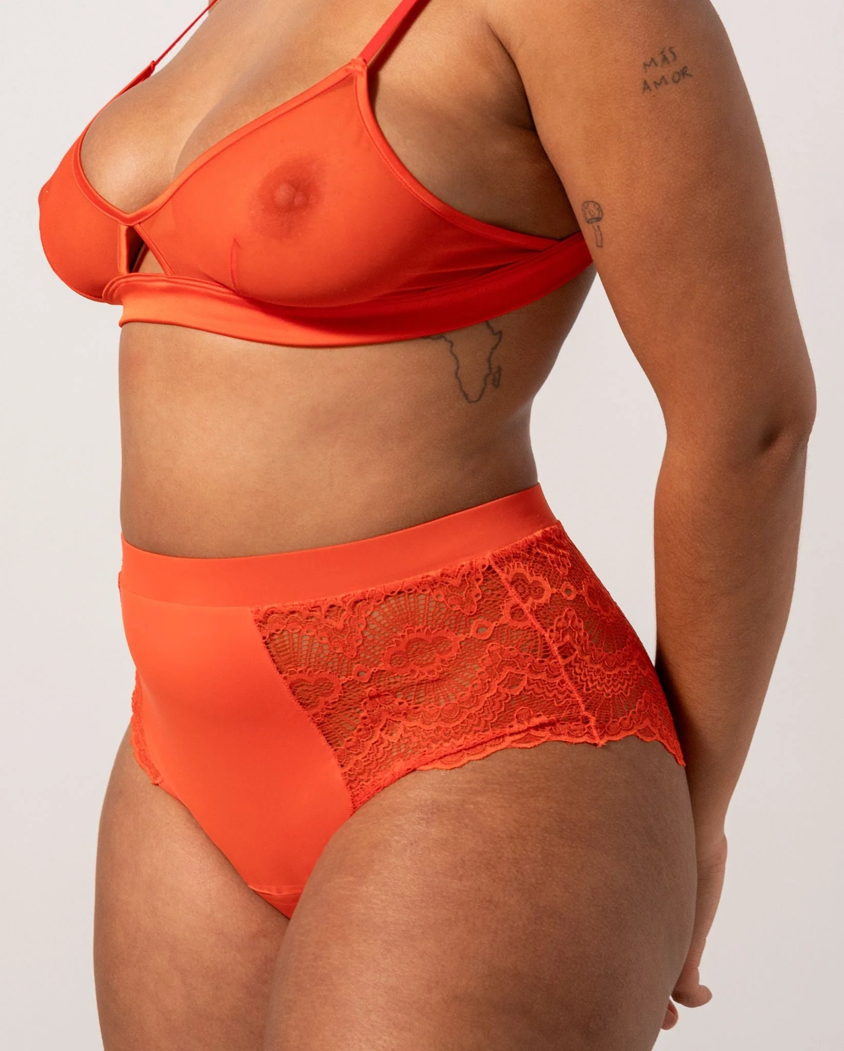Lace Period Highwaist Briefs Fiery Red - Image 4