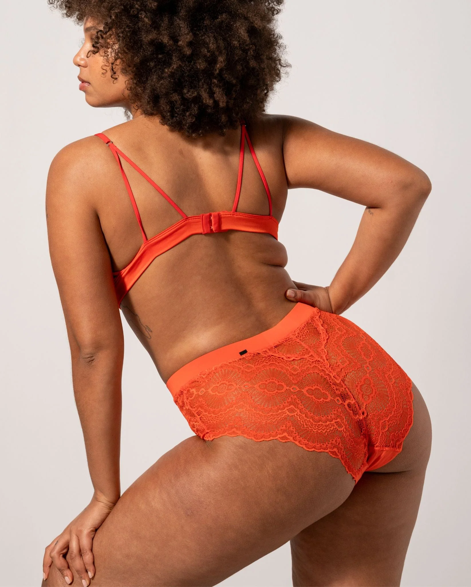 Lace Period Highwaist Briefs Fiery Red - Image 5