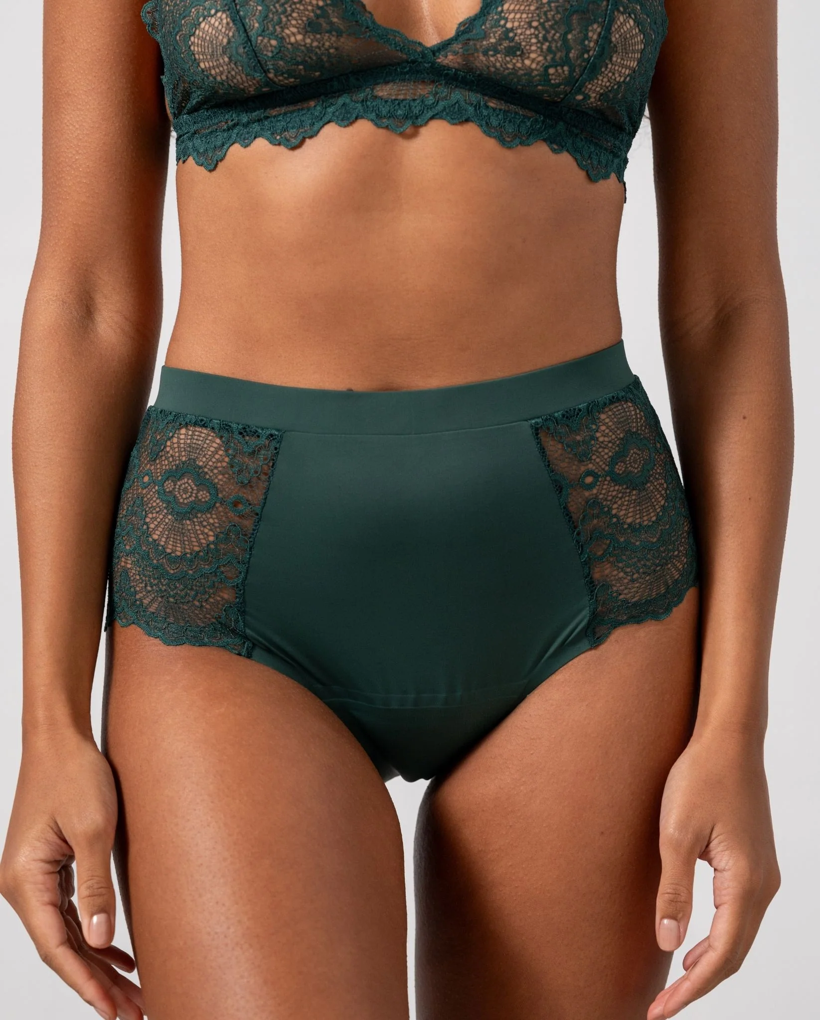 Lace Period Highwaist Briefs Pine Green - Image 3