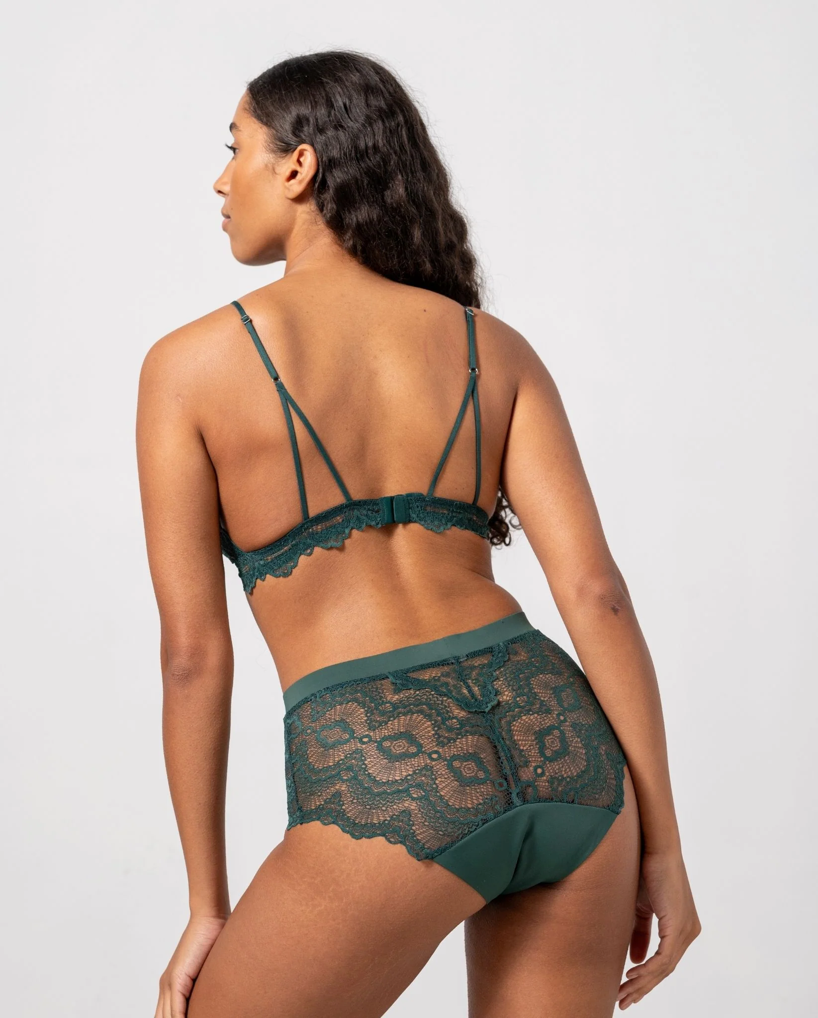 Lace Period Highwaist Briefs Pine Green - Image 4