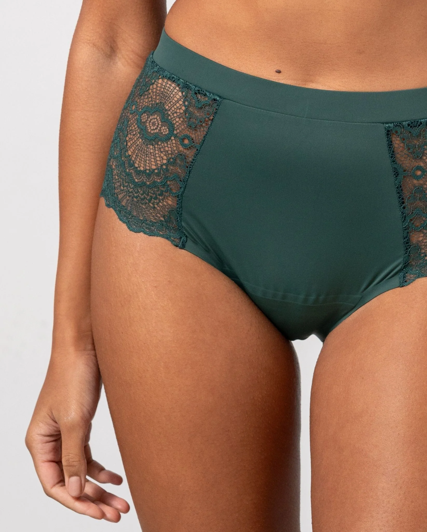 Lace Period Highwaist Briefs Pine Green - Image 7