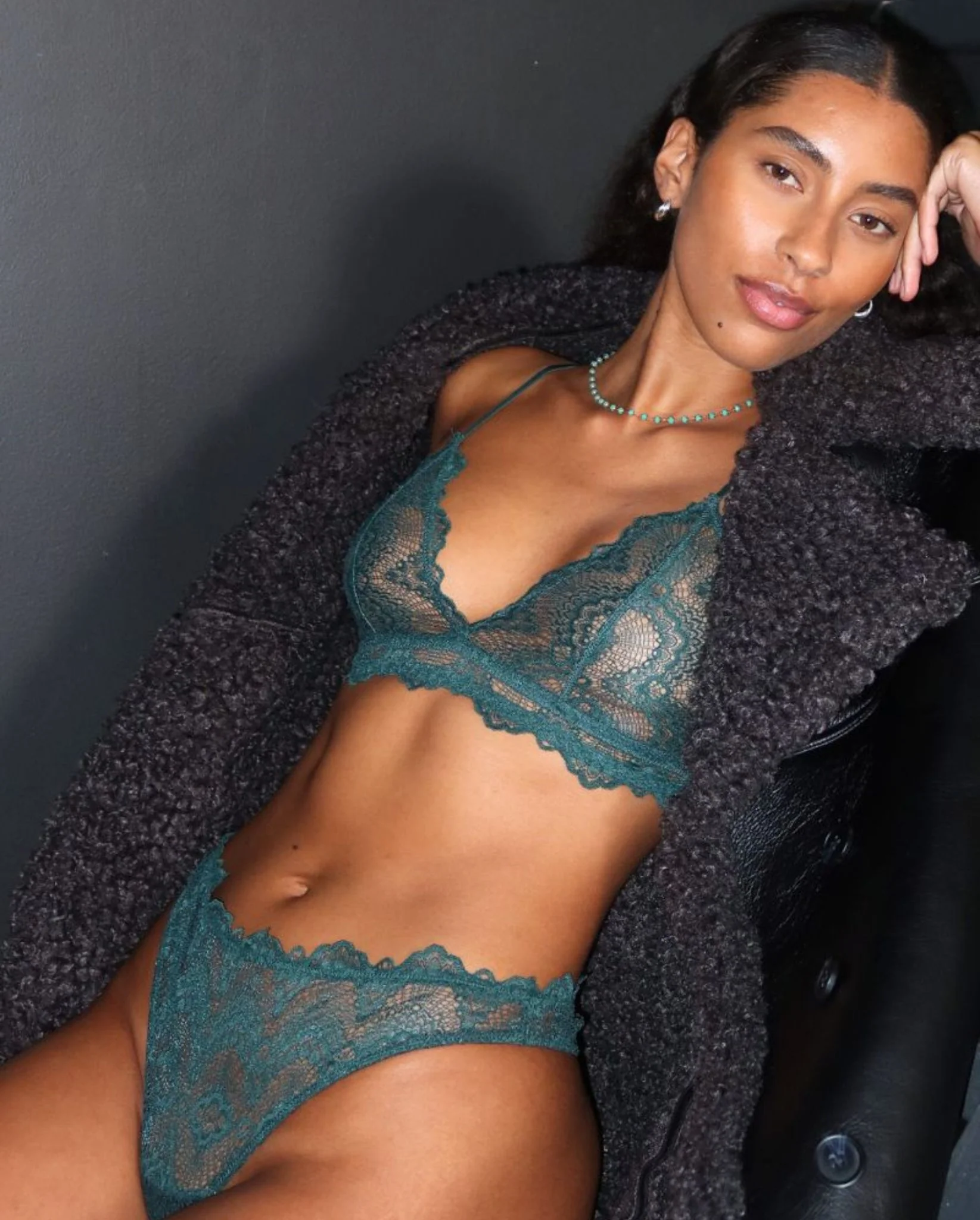 Lace Period Thong Pine Green - Image 7