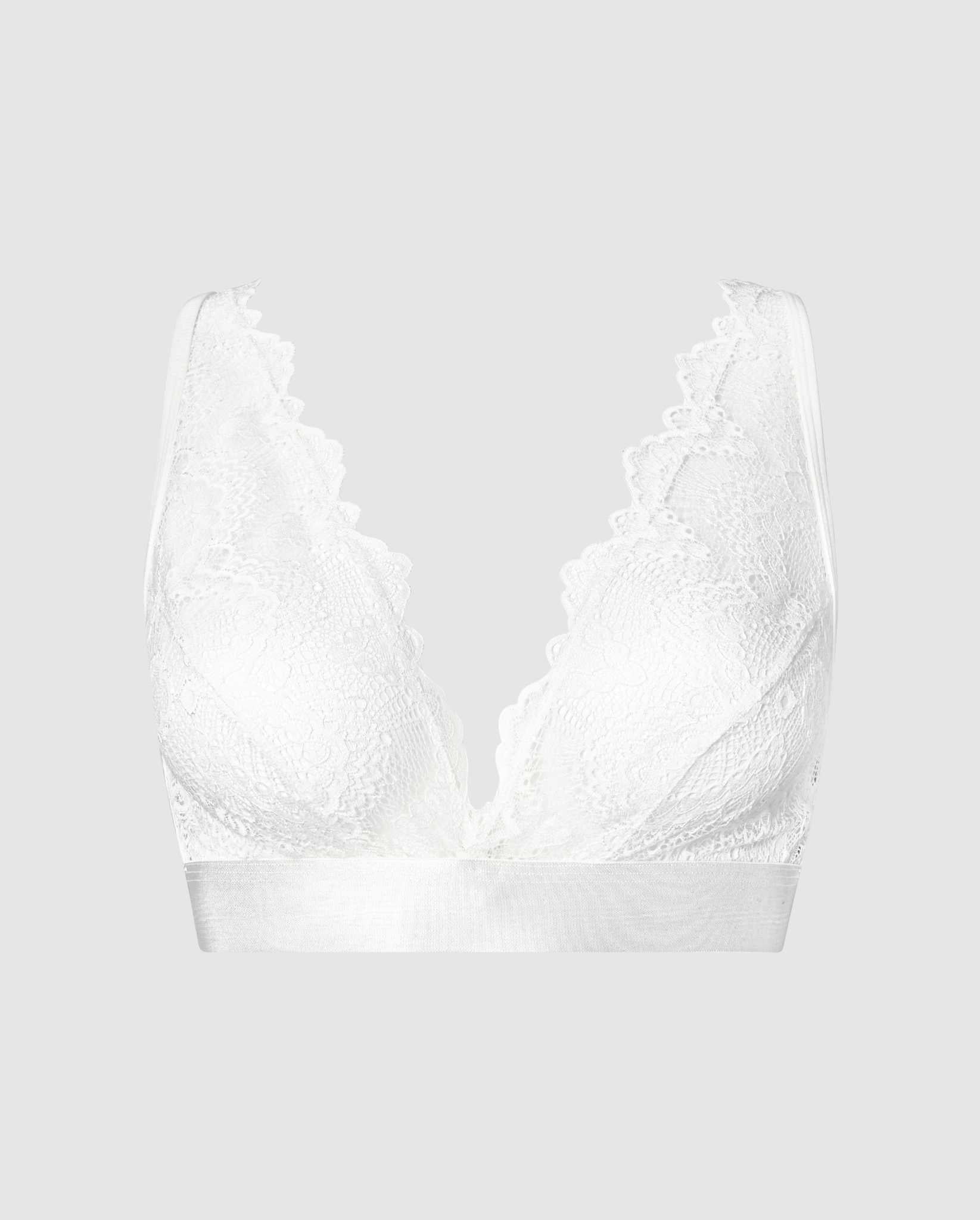 Lace Plunge Bralette Blanche - Image 2