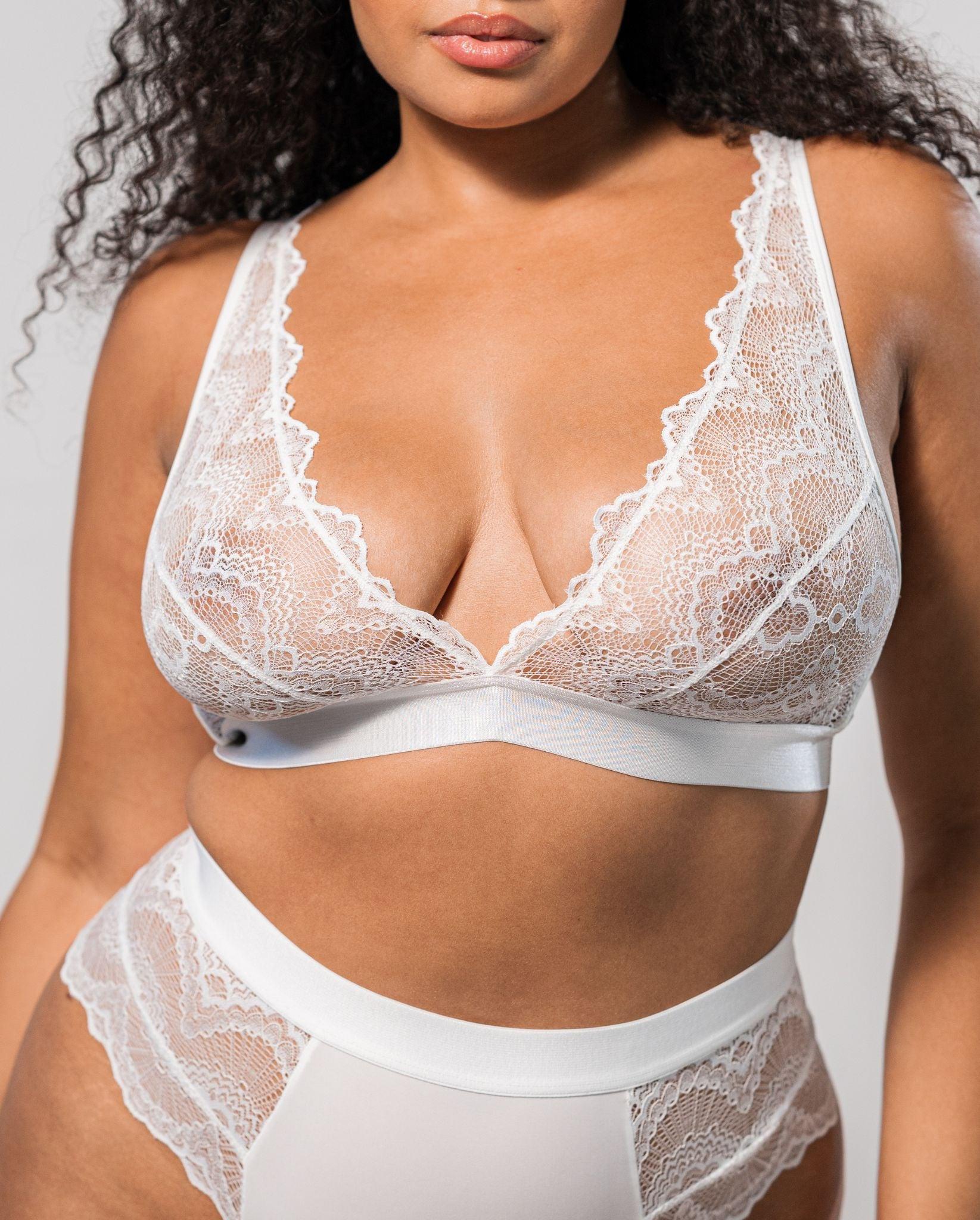 Lace Plunge Bralette Blanche - Image 7