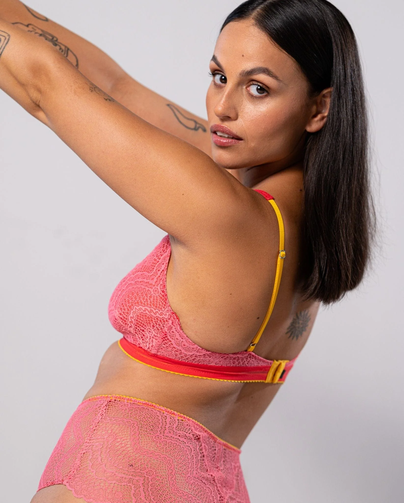 Lace Plunge Bralette Coral - Image 7