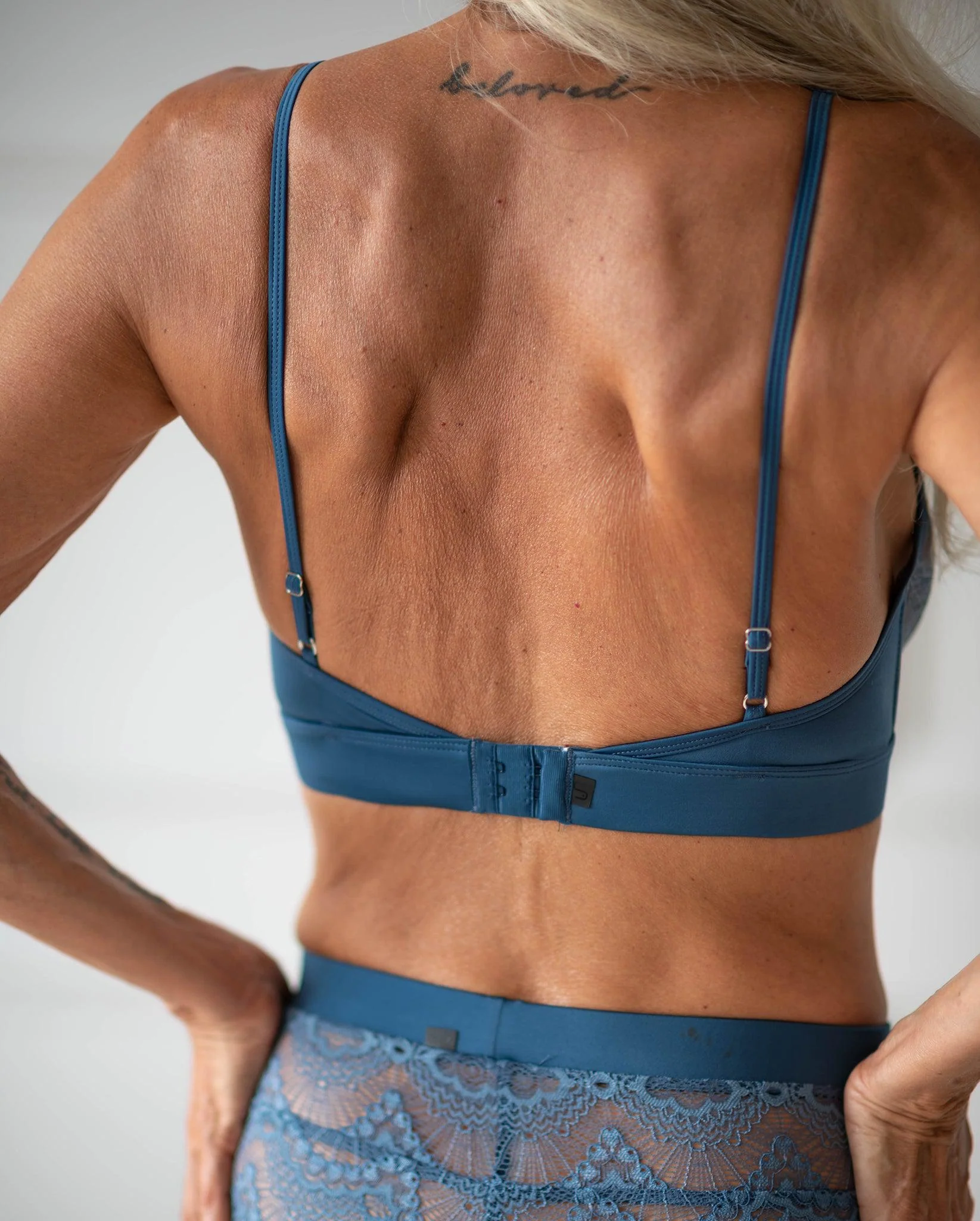 Lace Plunge Bralette Faded Blue - Image 12