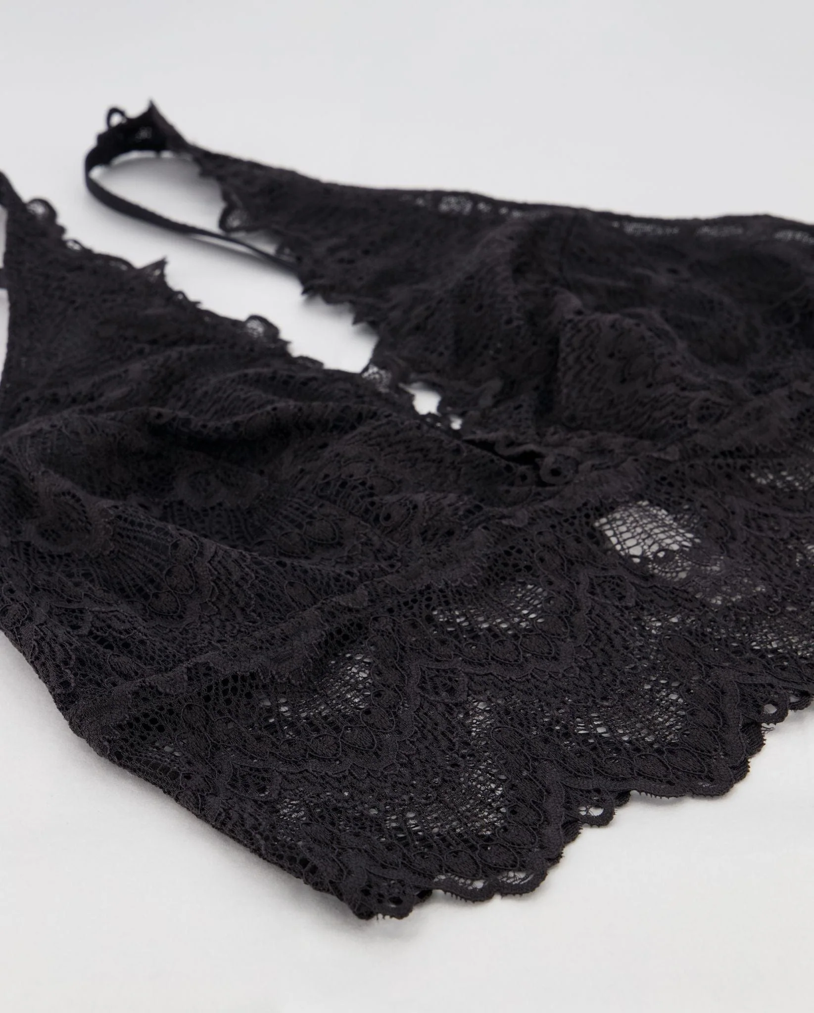 Lace Plunge Bralette Top Black - Image 10
