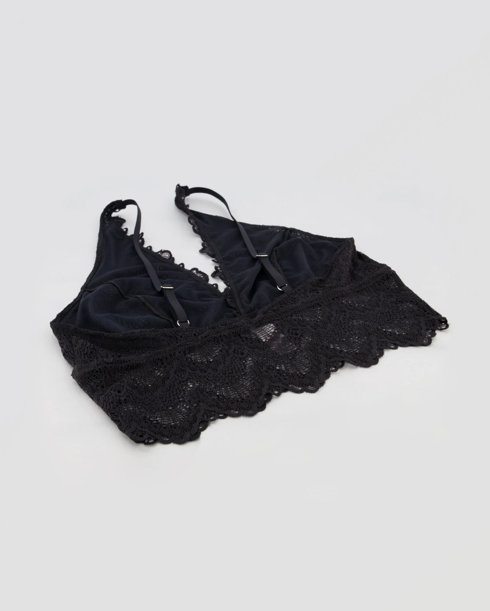 Lace Plunge Bralette Top Black - Image 11