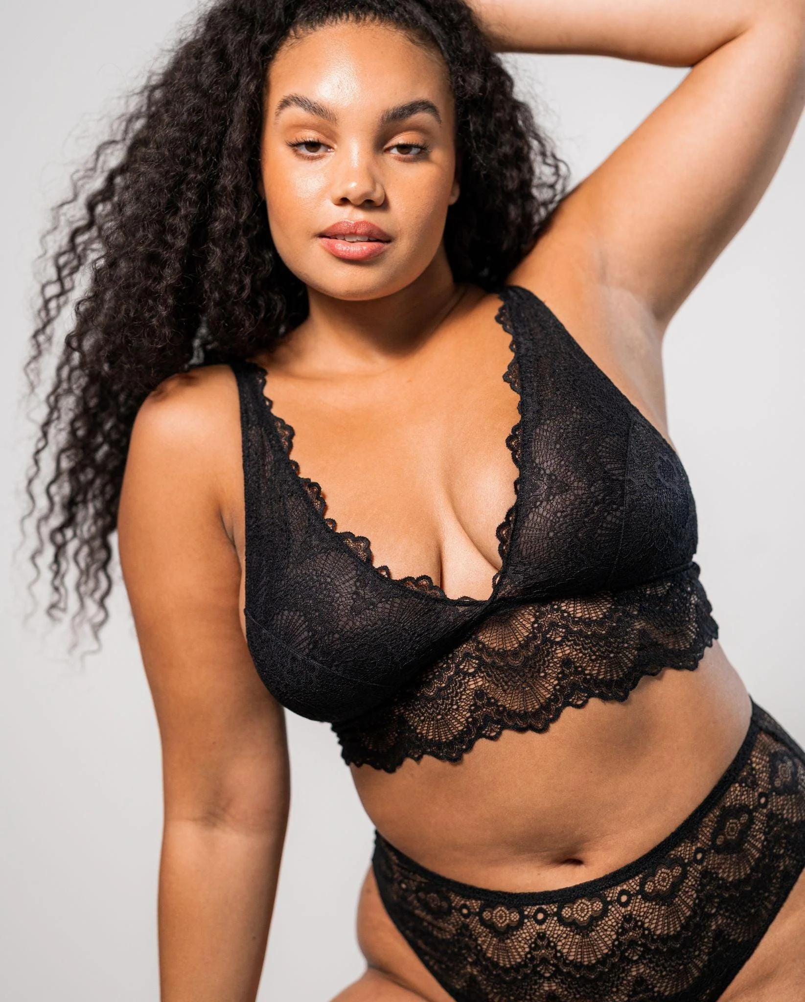 Lace Plunge Bralette Top Black - Image 7