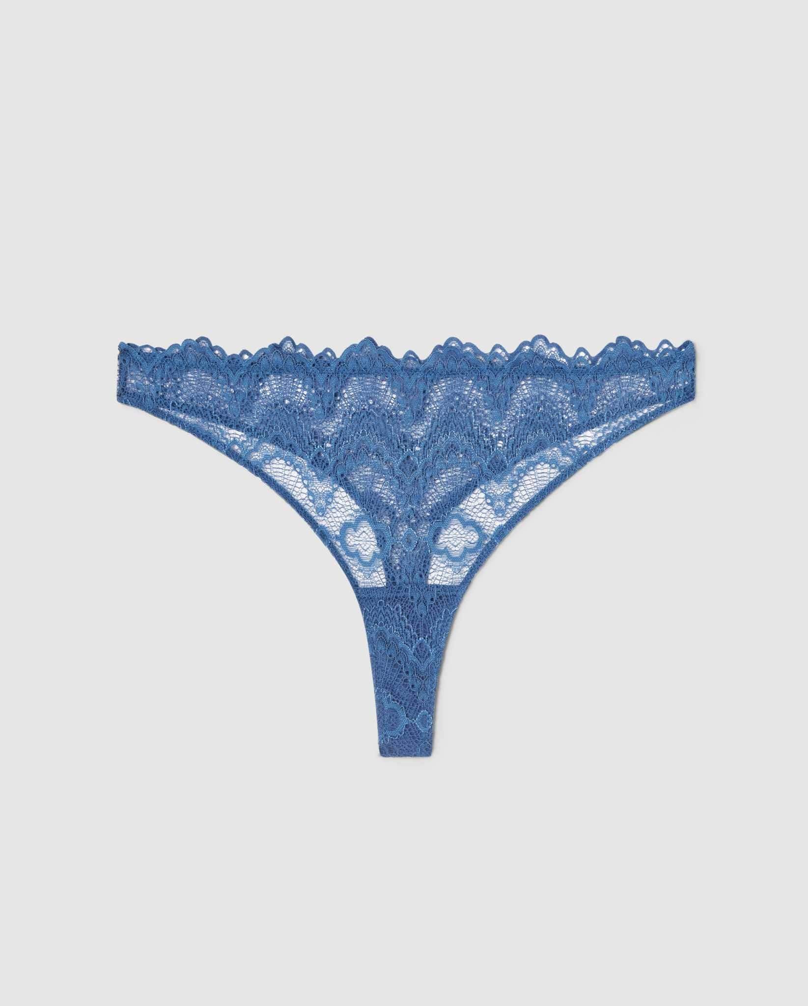 Lace Thong Faded Blue - Image 2
