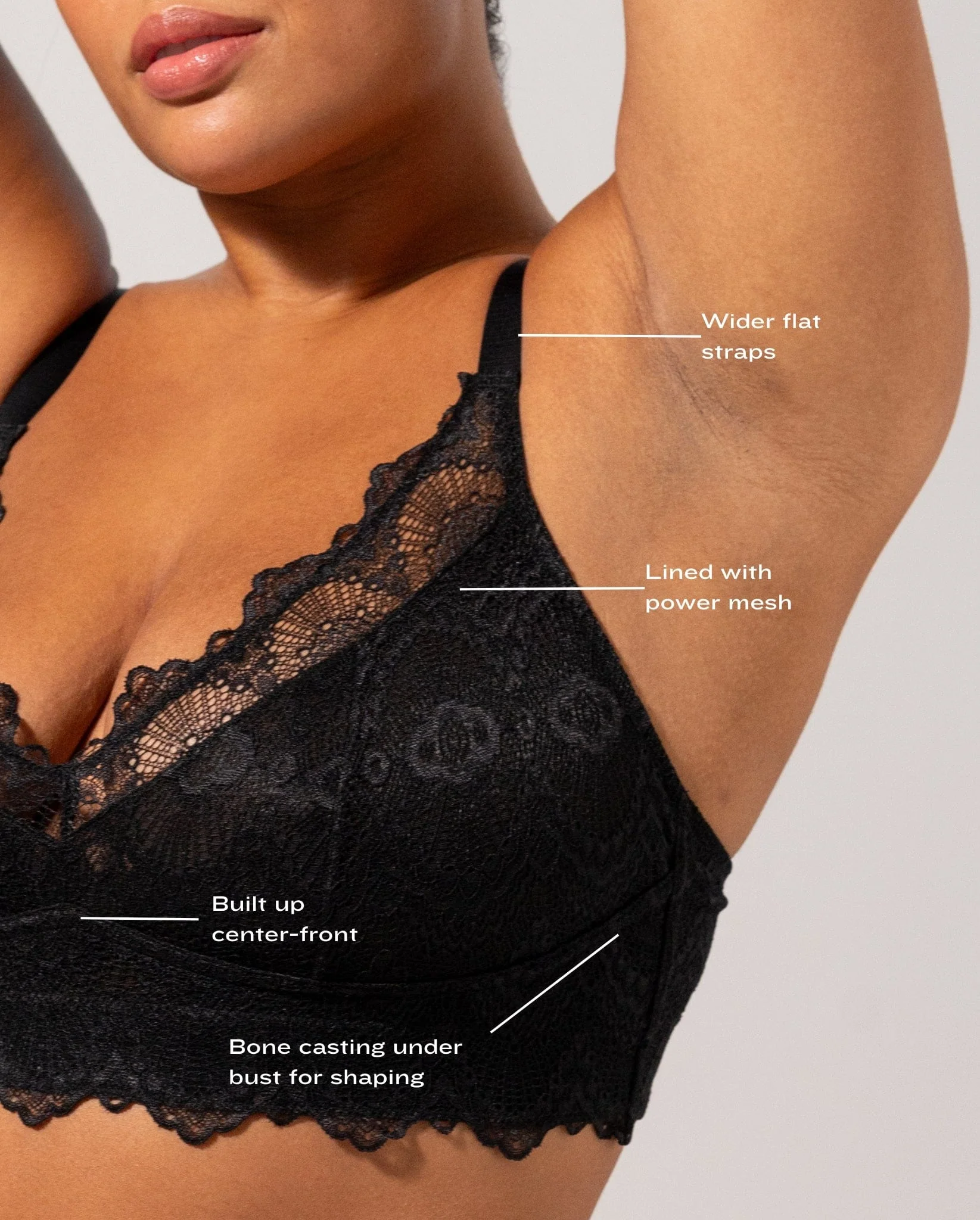 Lace Support+ Bra Black - Image 5