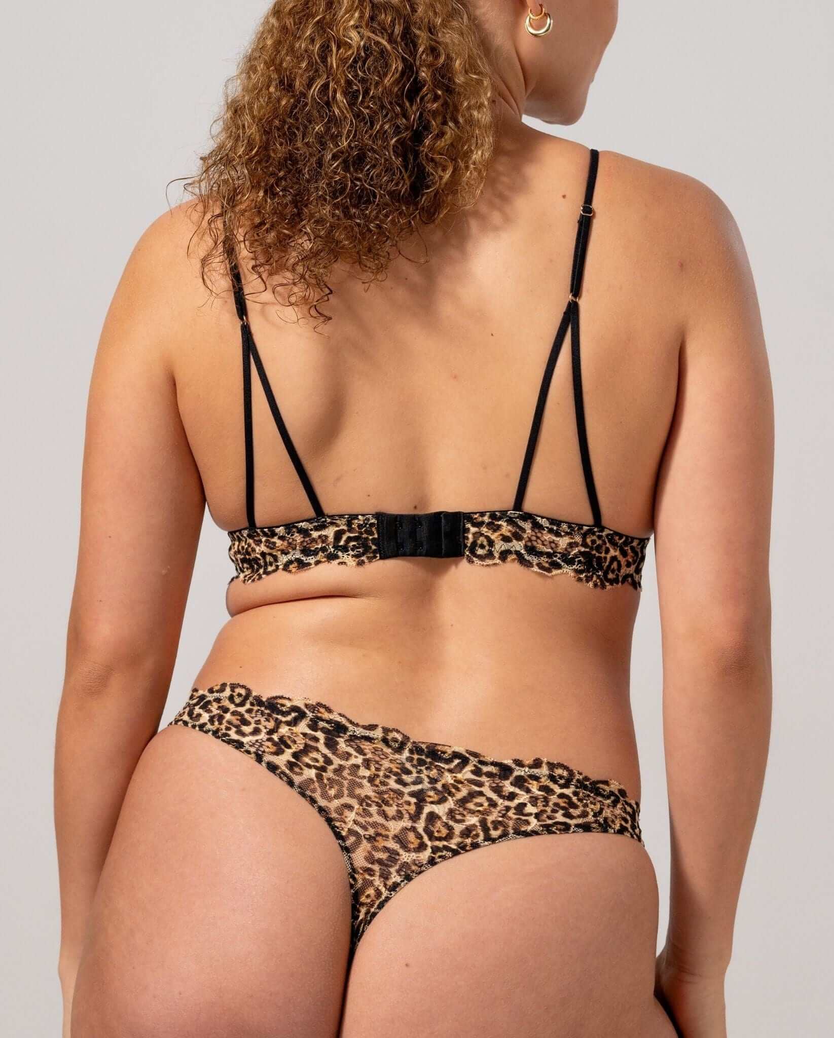 Lace Triangle Bralette Leopard - Image 5