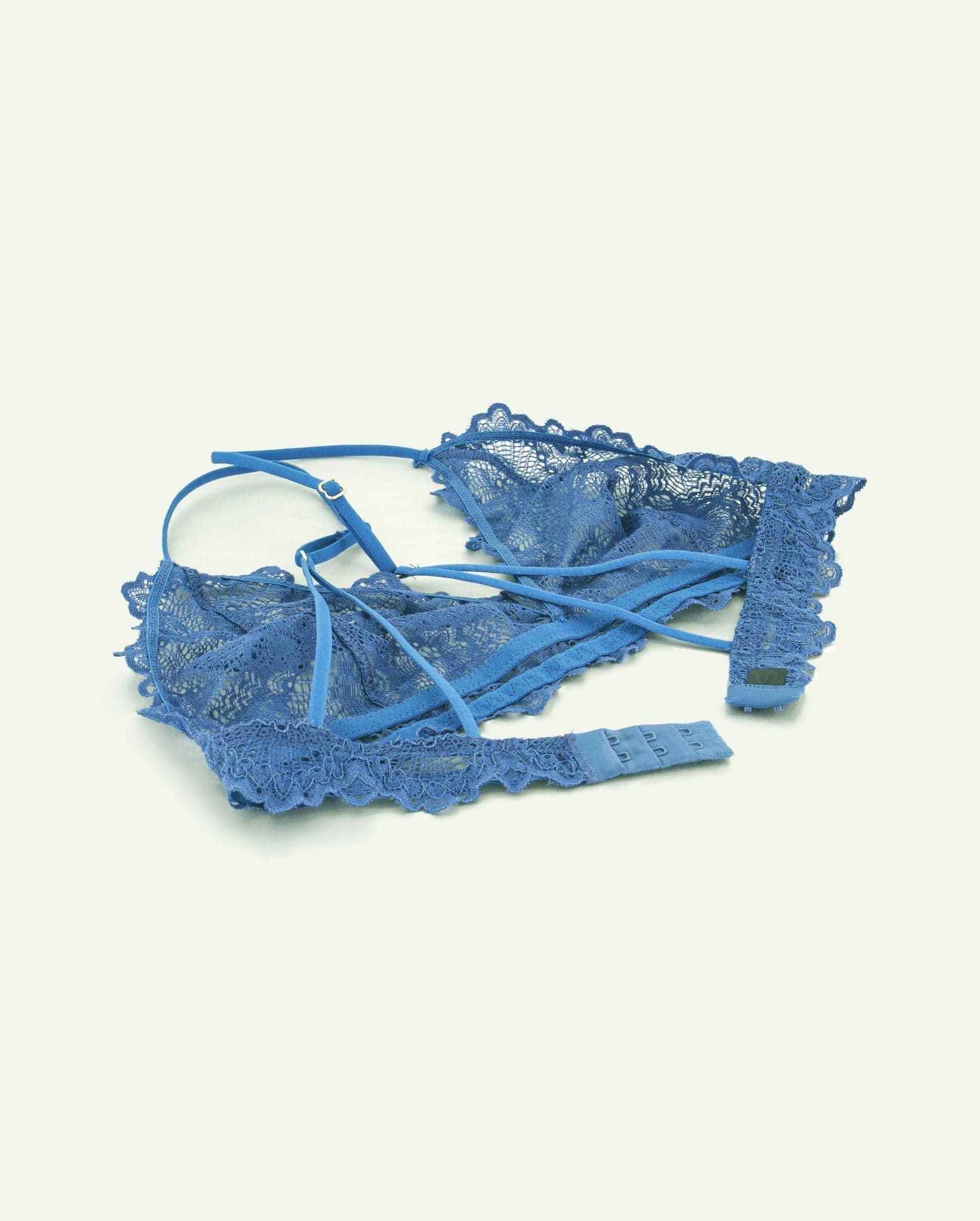 Lace Triangle Bralette Faded Blue - Image 8