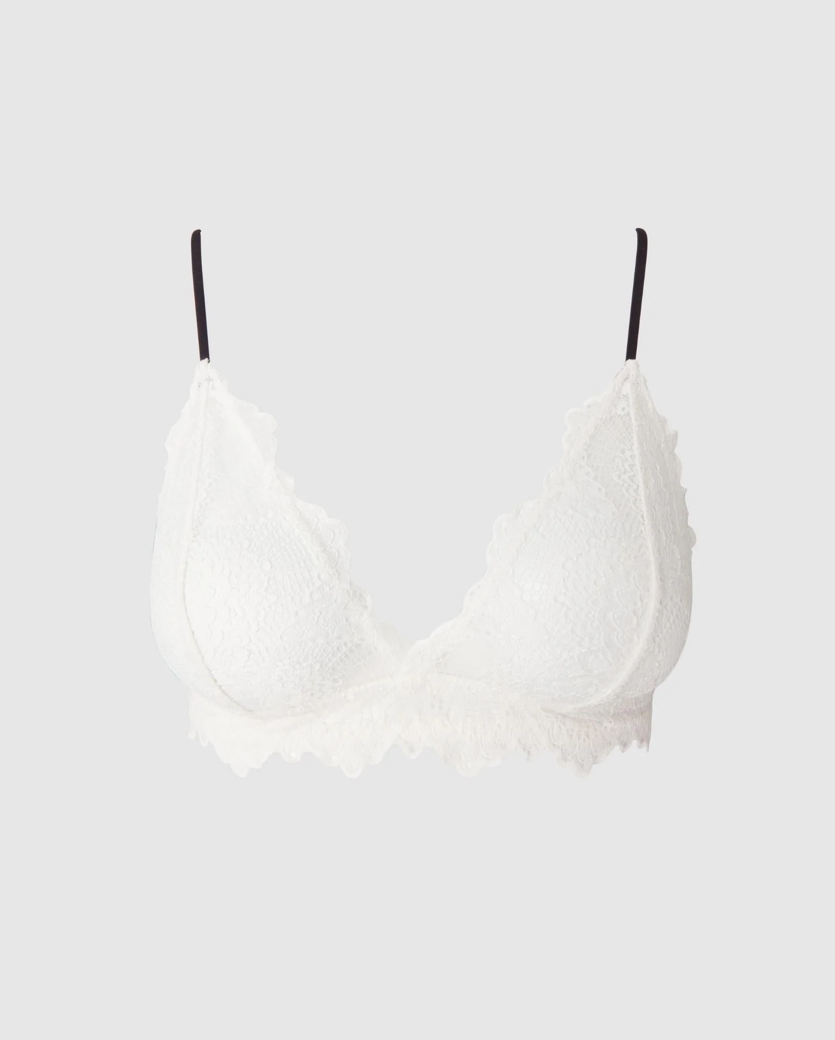 Lace Triangle Bralette White/Black - Image 2