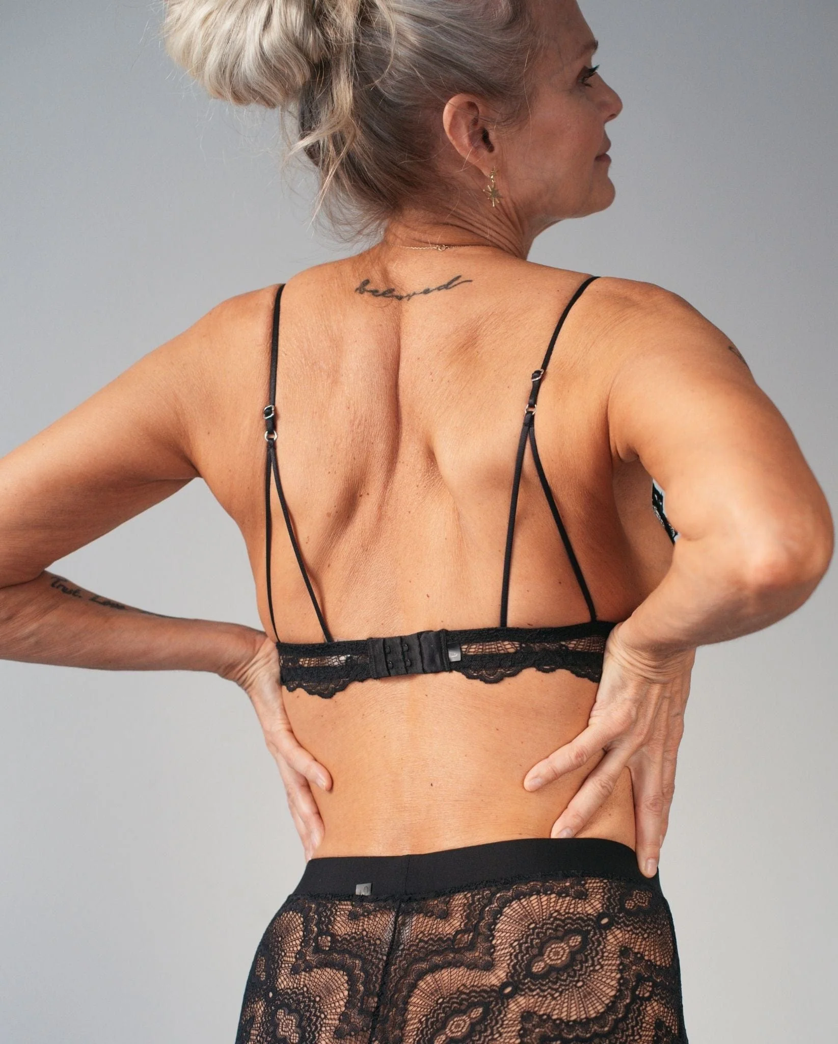 Lace Triangle Bralette Black - Image 6