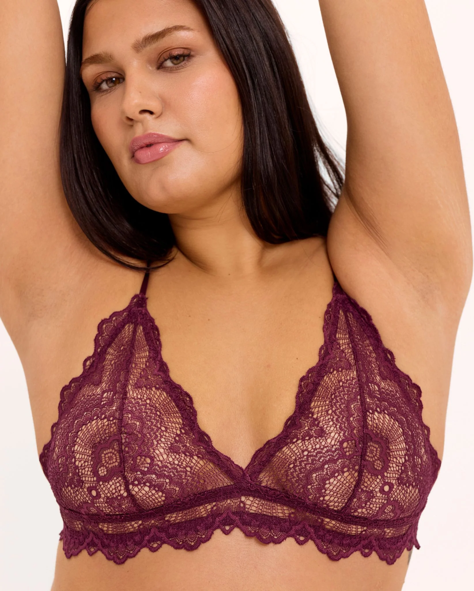 Lace Triangle Bralette Cherry