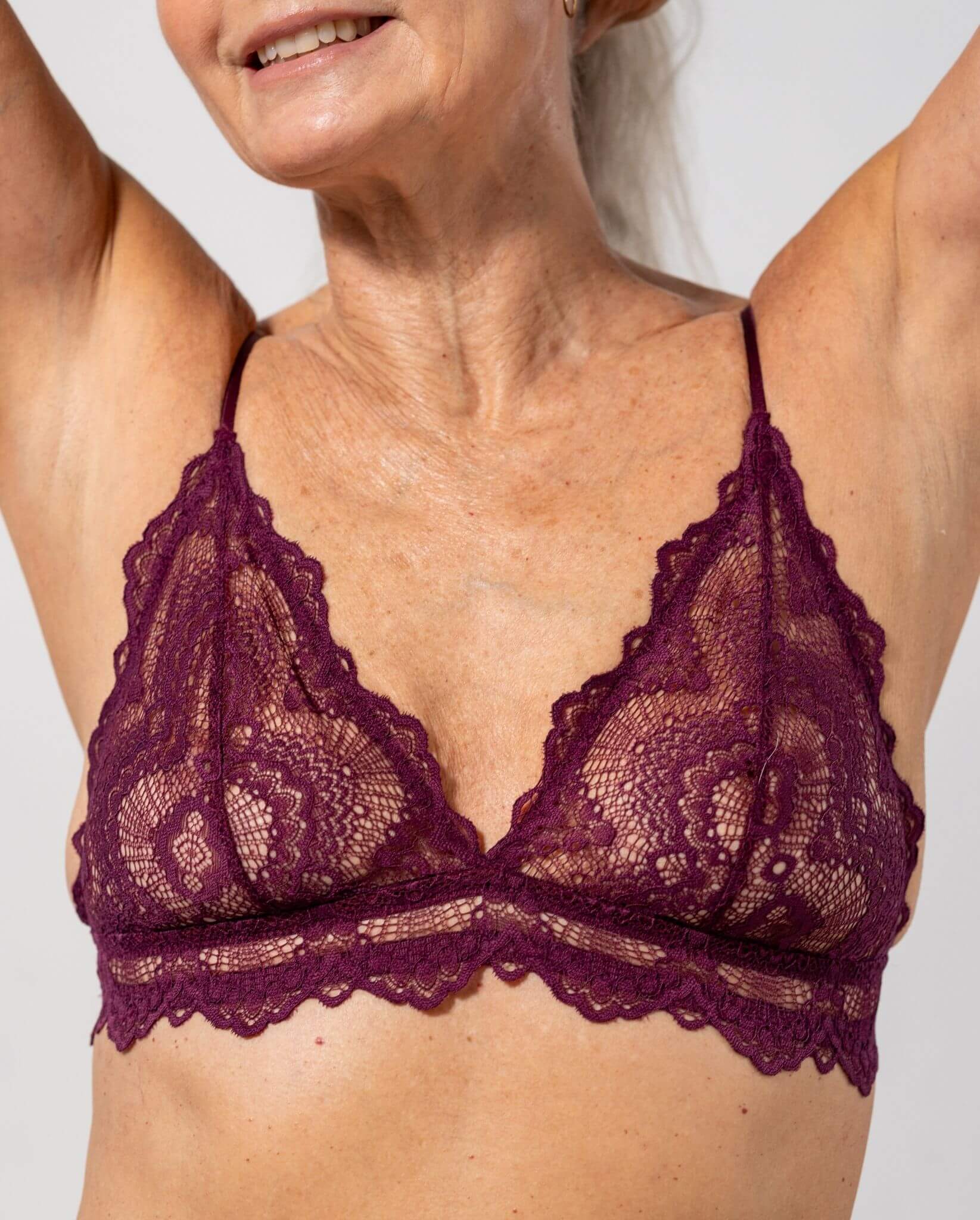 Lace Triangle Bralette Cherry - Image 5