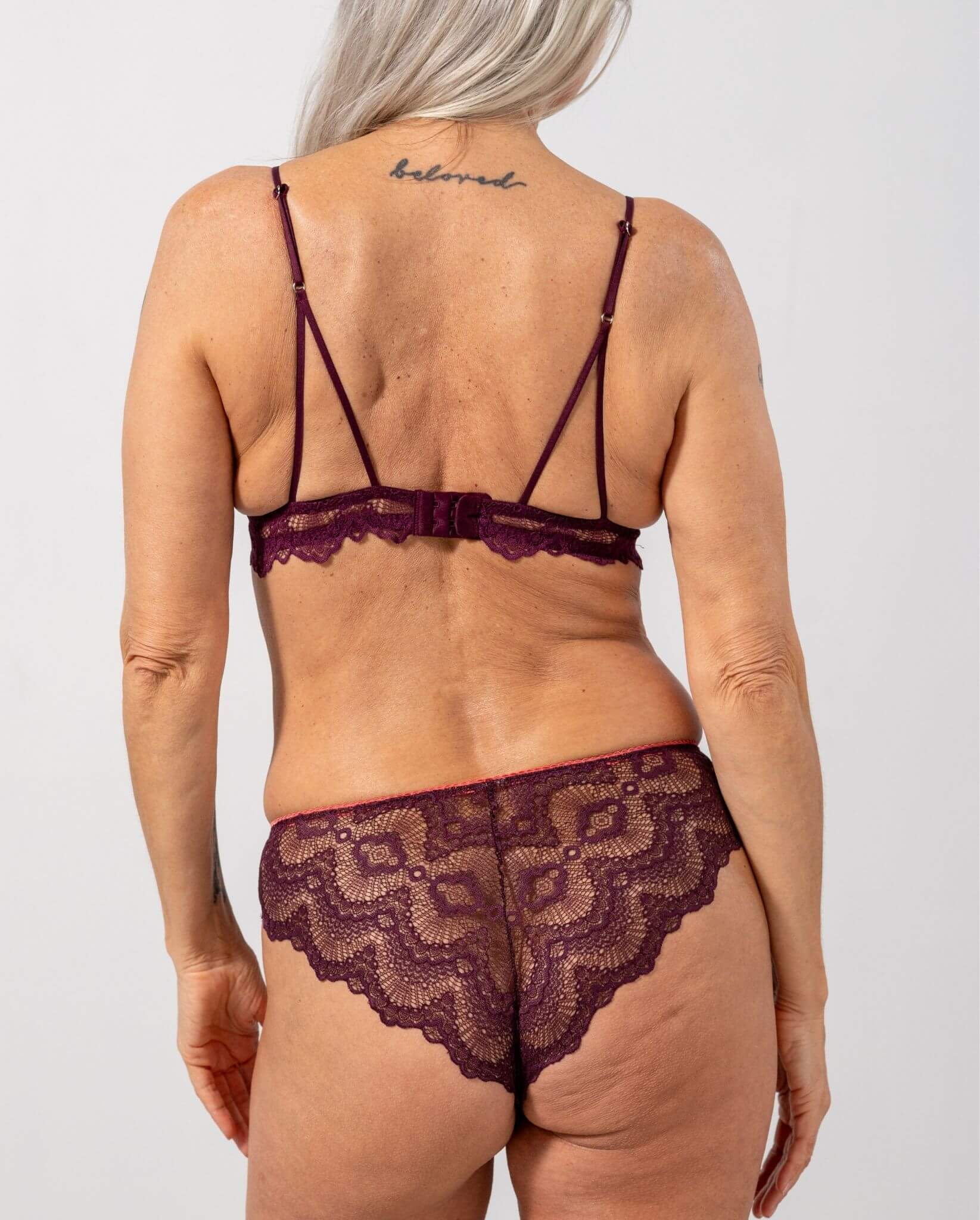 Lace Triangle Bralette Cherry - Image 7