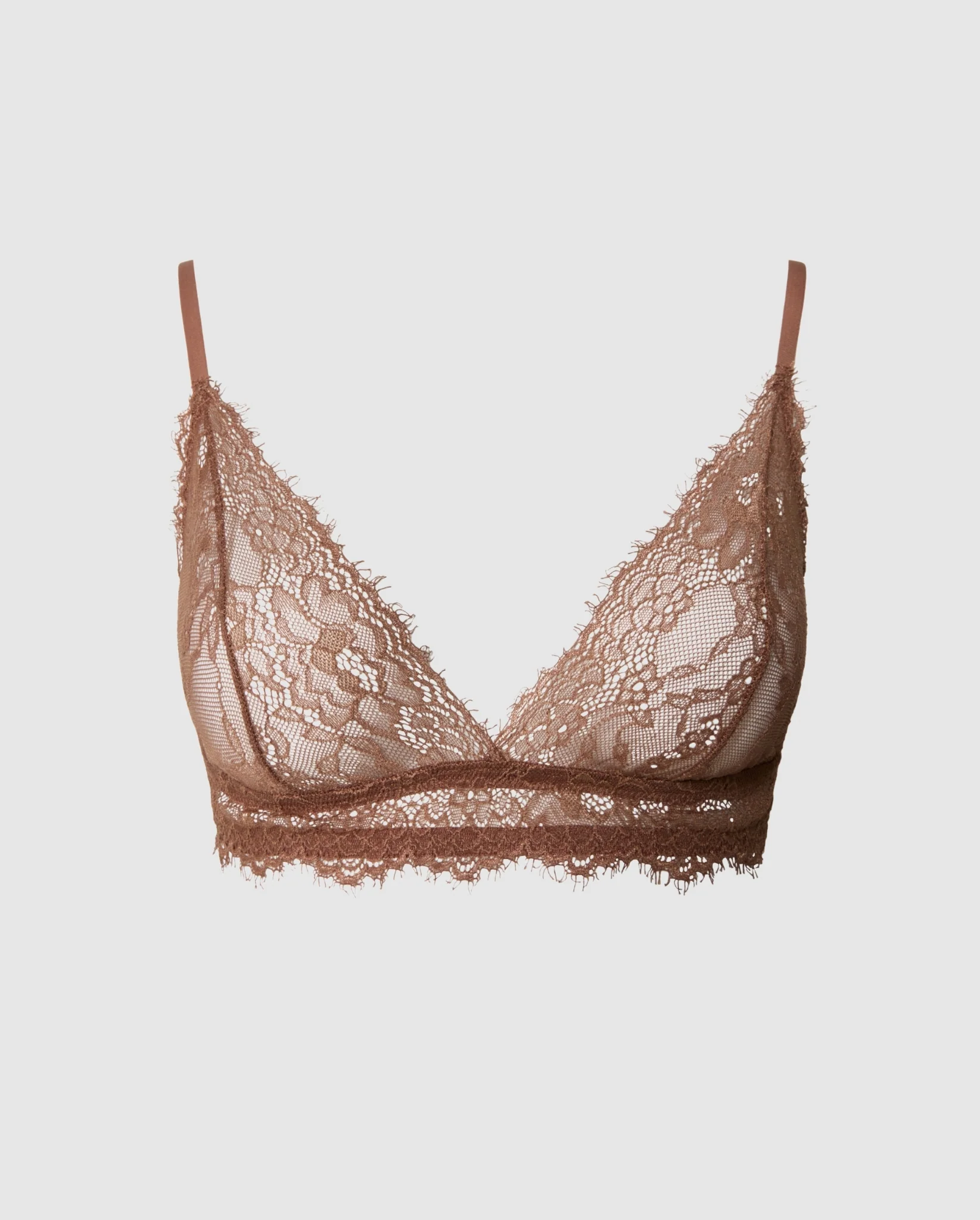 Lace Triangle Bralette Mocha - Image 2