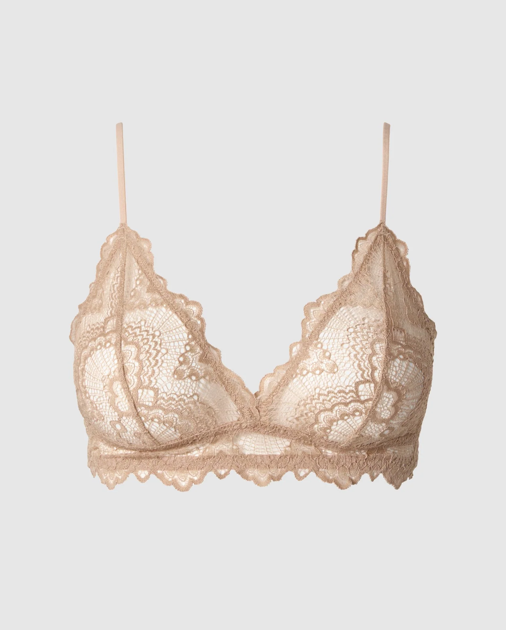 Lace Triangle Bralette Warm Nude - Image 2