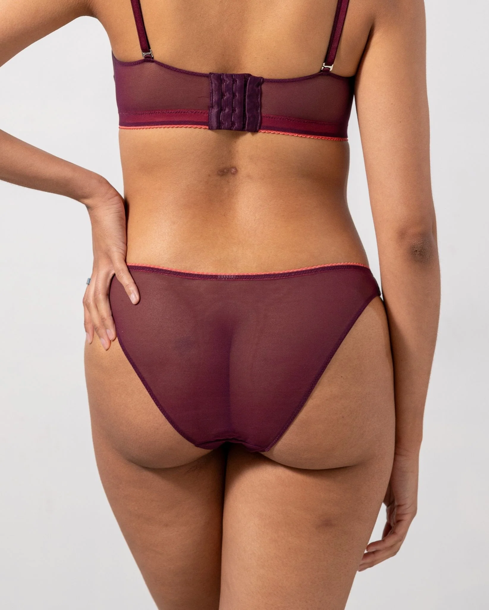 Mesh Bikini Briefs Cherry/Coral - Image 4