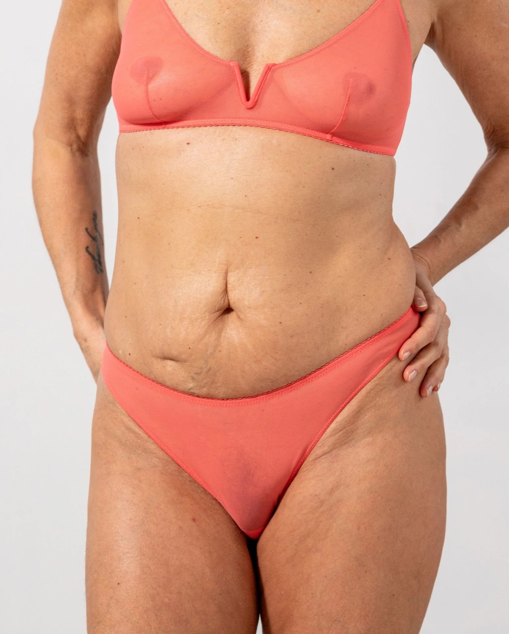 Mesh Bikini Briefs Coral - Image 5